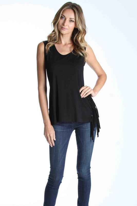 ABENA SLEEVELESS TOP (BLACK)- VT9926