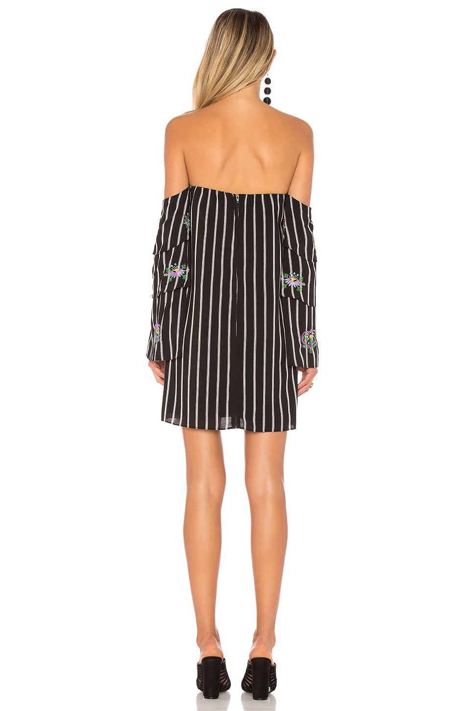 HADI OFF SHOULDER DRESS (BLACK STRIPE)- CVD1730