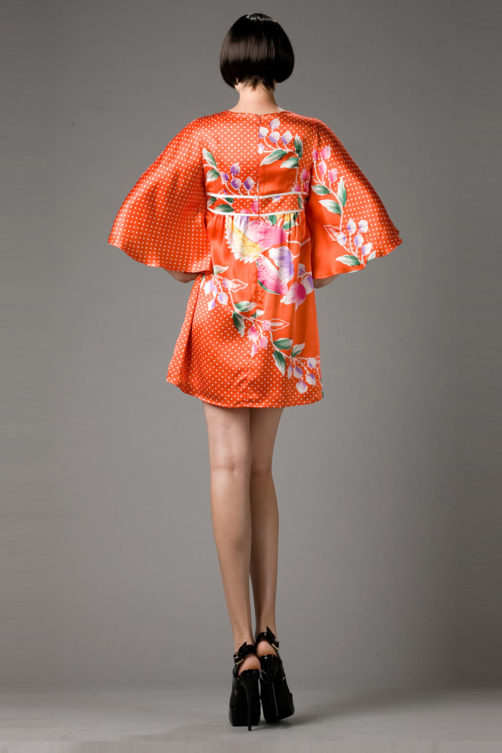 TROPICAL KIMONO DRESS (ORANGE)- D6368