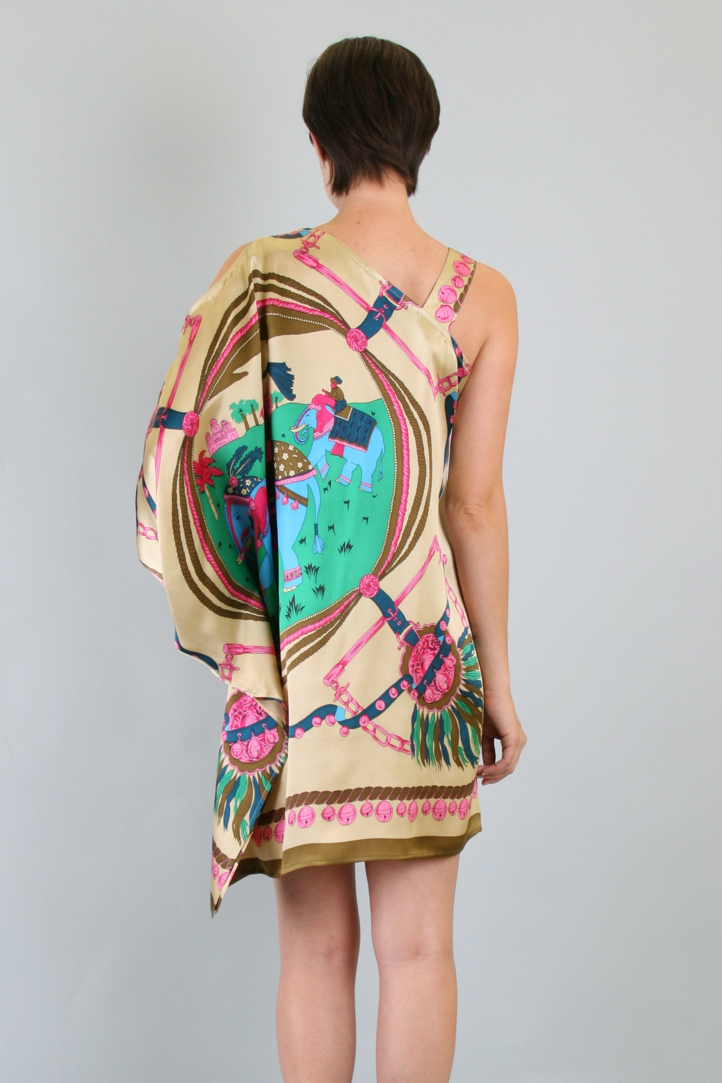 ELI CAFTAN DRESS (IVORY MULTI)-D7224