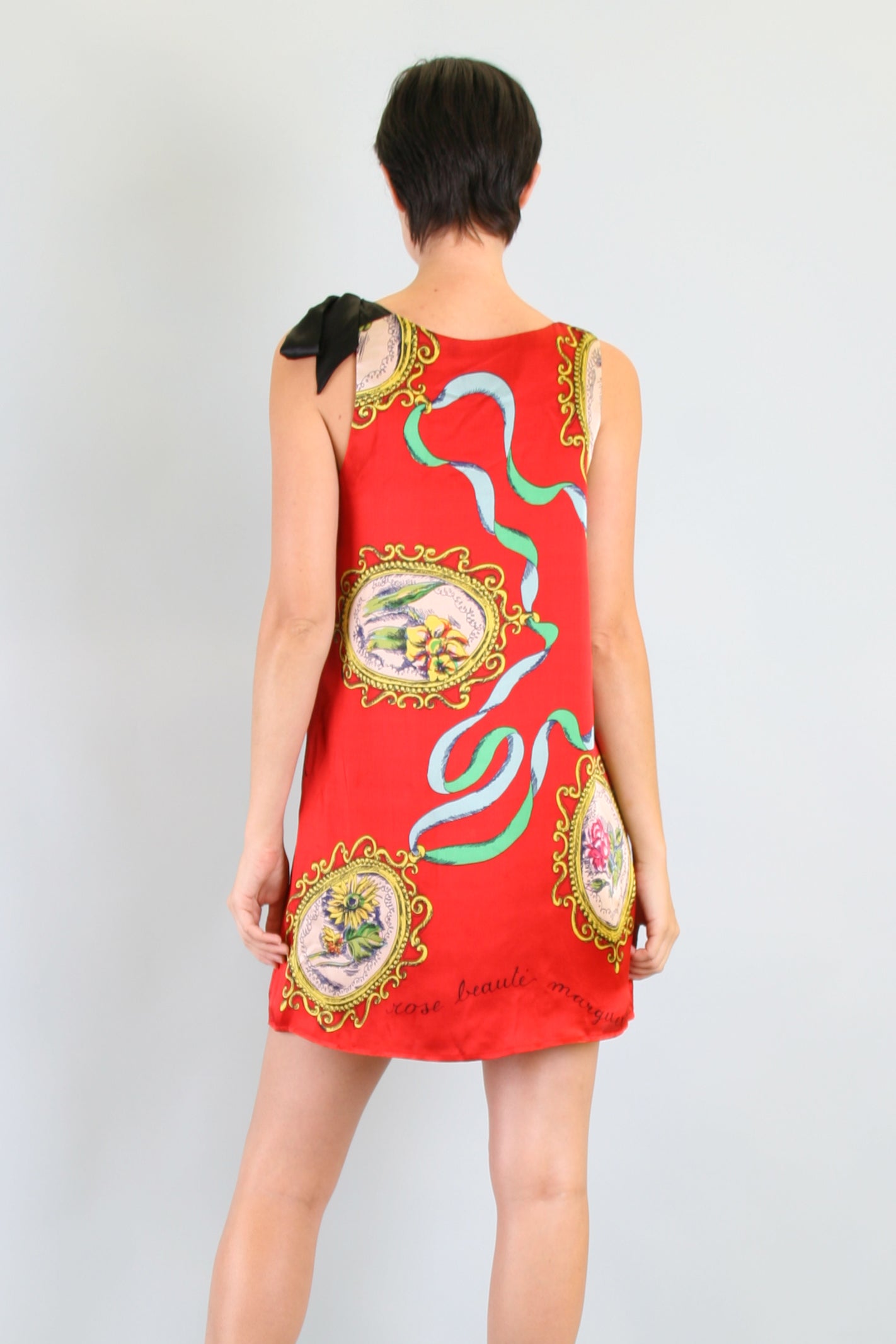 BOUQUET SHIFT DRESS (RED)- D7398