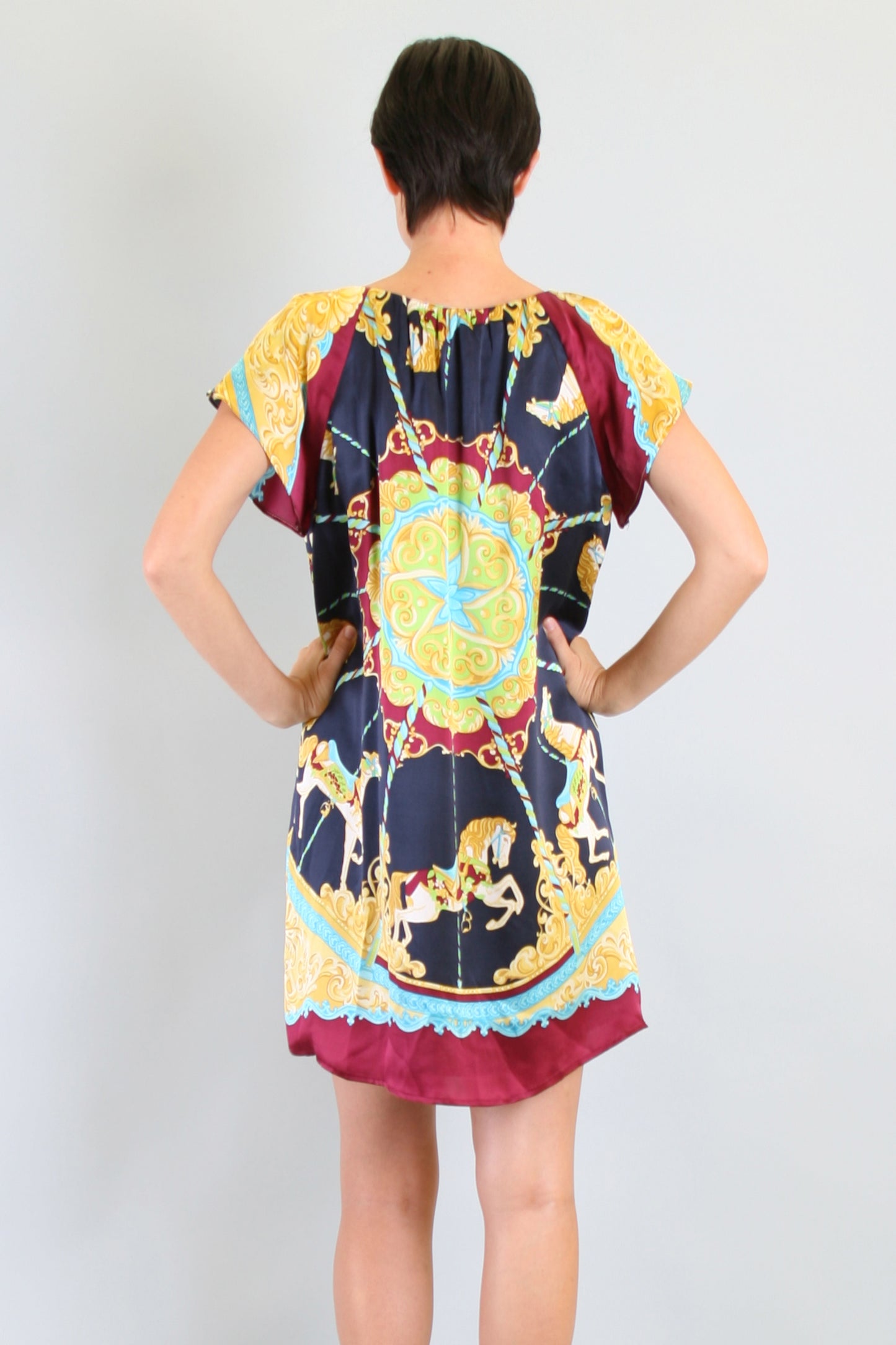CAROUSEL MINI DRESS (NAVY)- D7409
