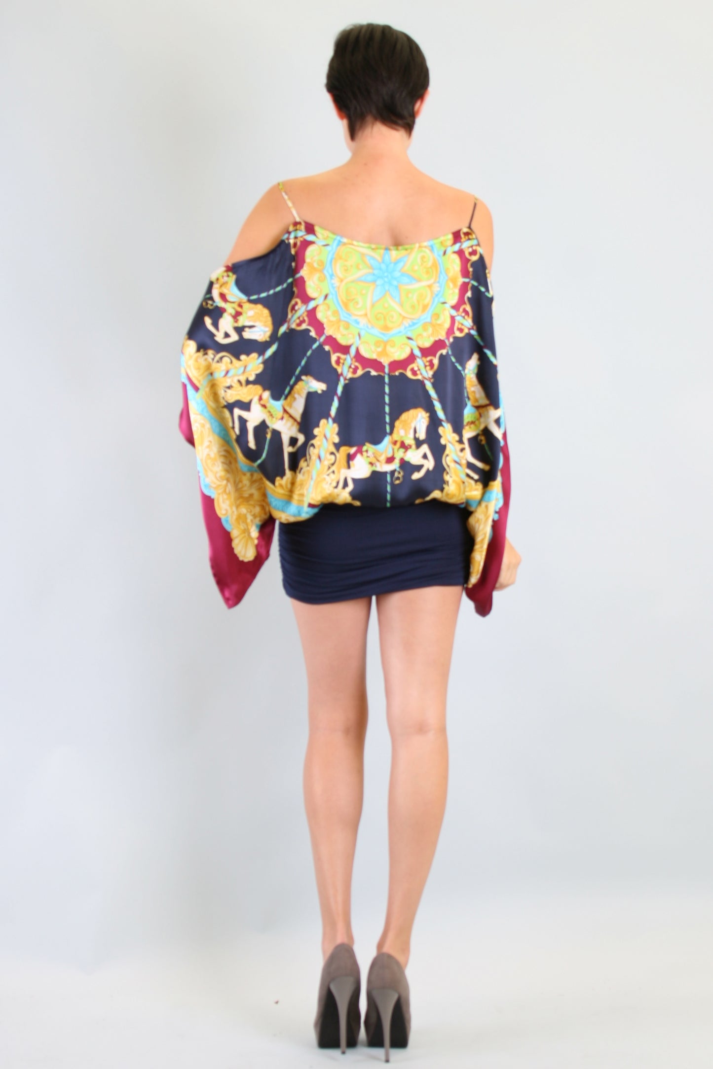 CAROUSEL BLOUSON DRESS (NAVY)- D7412