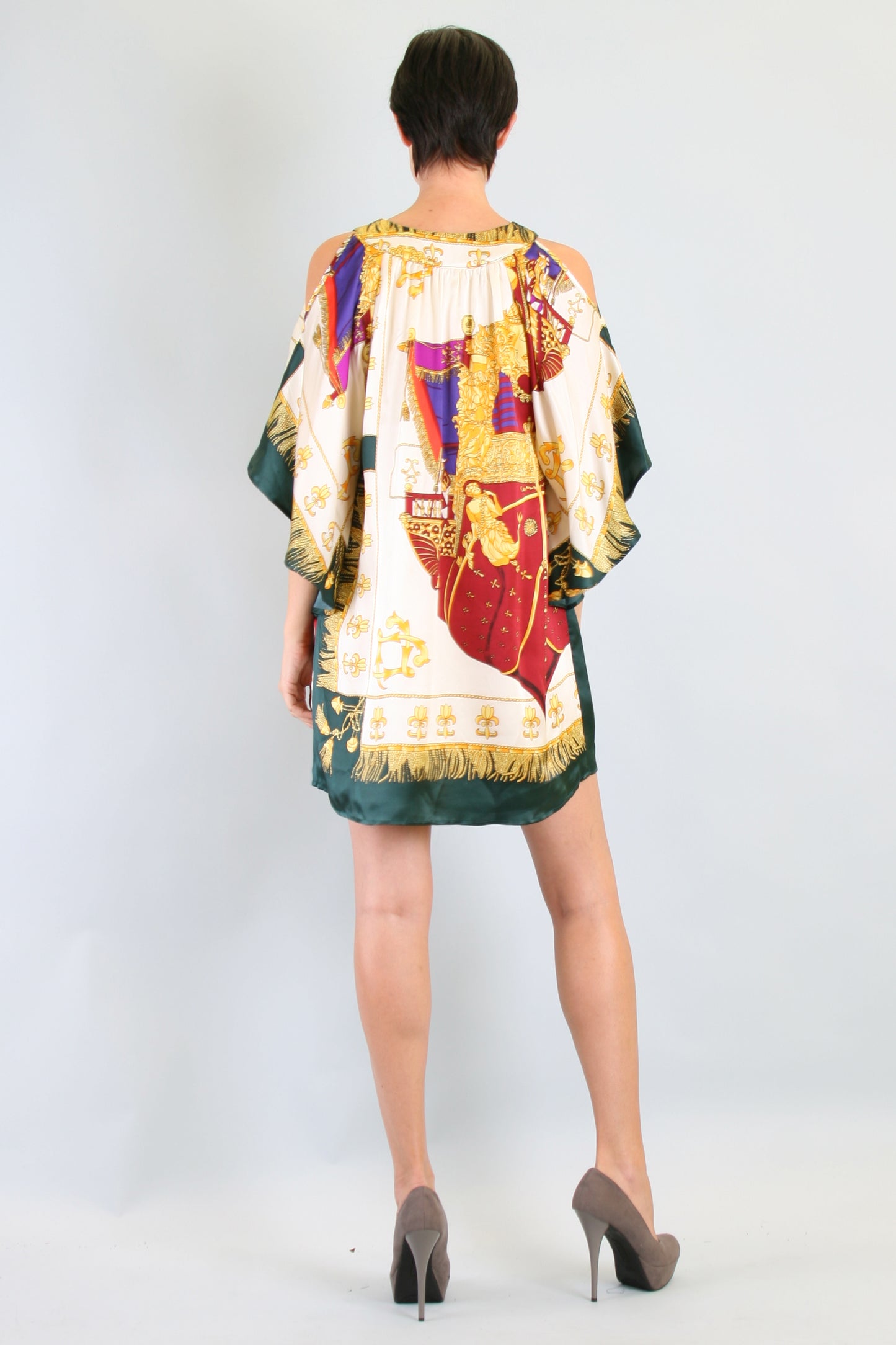 EMBLEM TRAPEZE DRESS (MULTI)- D7428