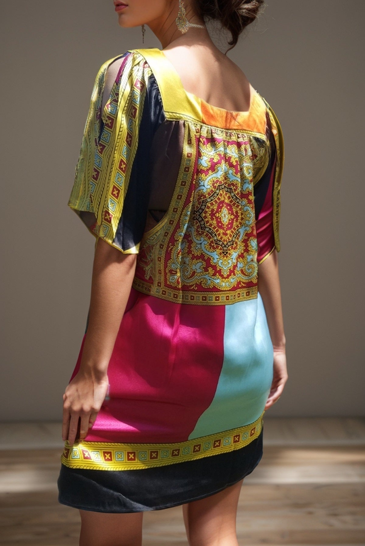 ELLE TRAPEZE DRESS-(MULTI)-D7902