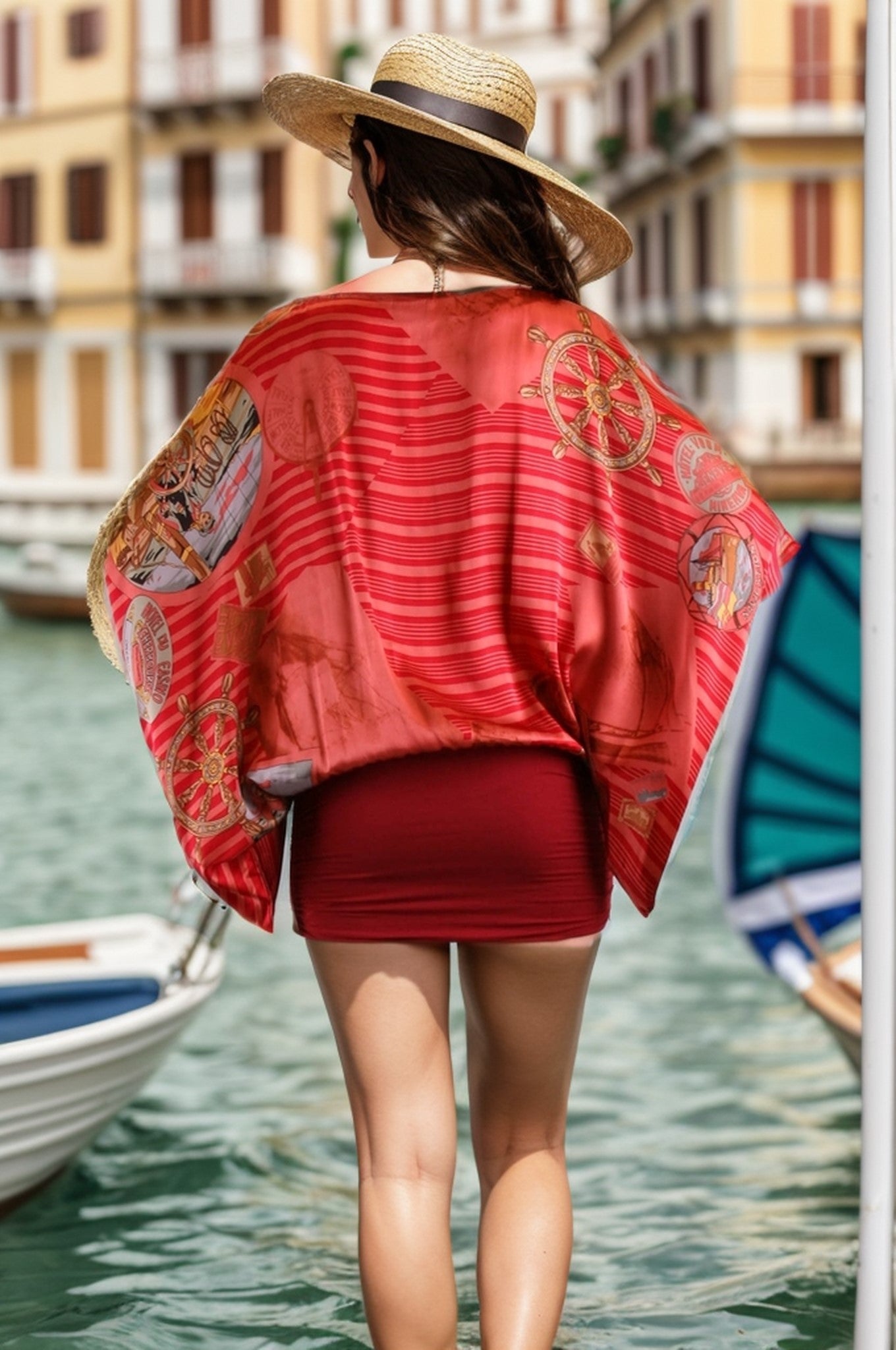 RYAN BLOUSON DRESS (RED)-D8066