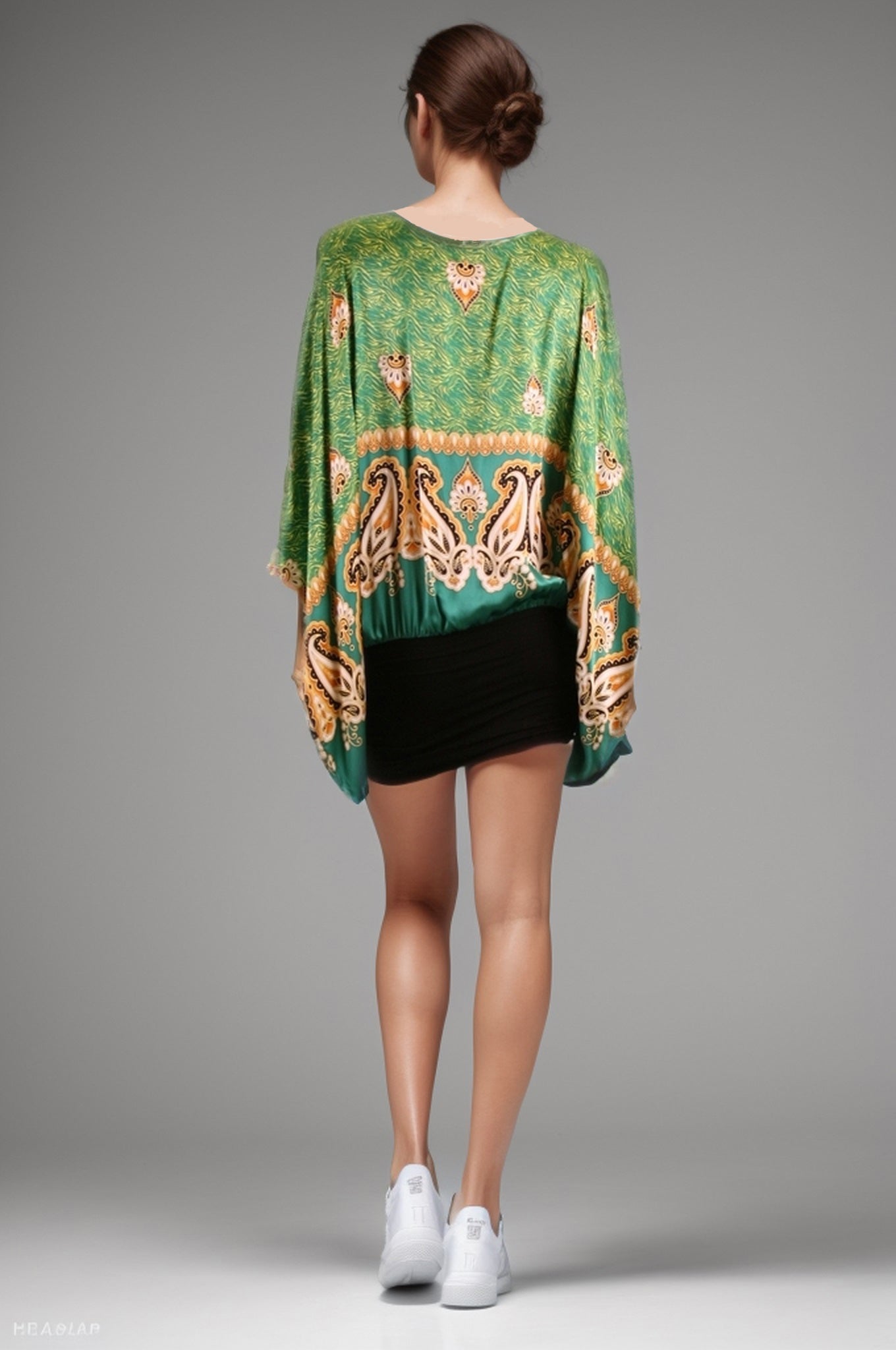 ALICIA BLOUSON DRESS (GREEN)- D8503