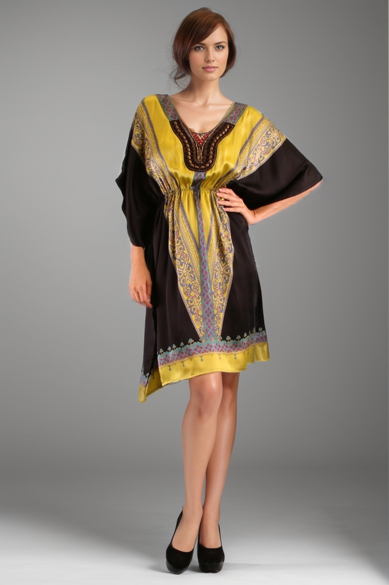 ATHENA KAFTAN DRESS (BLACK)- D8511