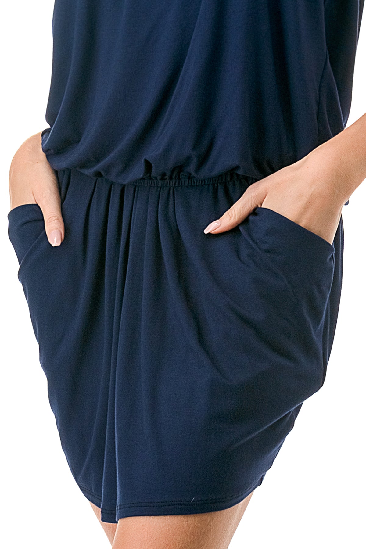 LOOSE POCKET TUBE DRESS (NAVY)-JD6871