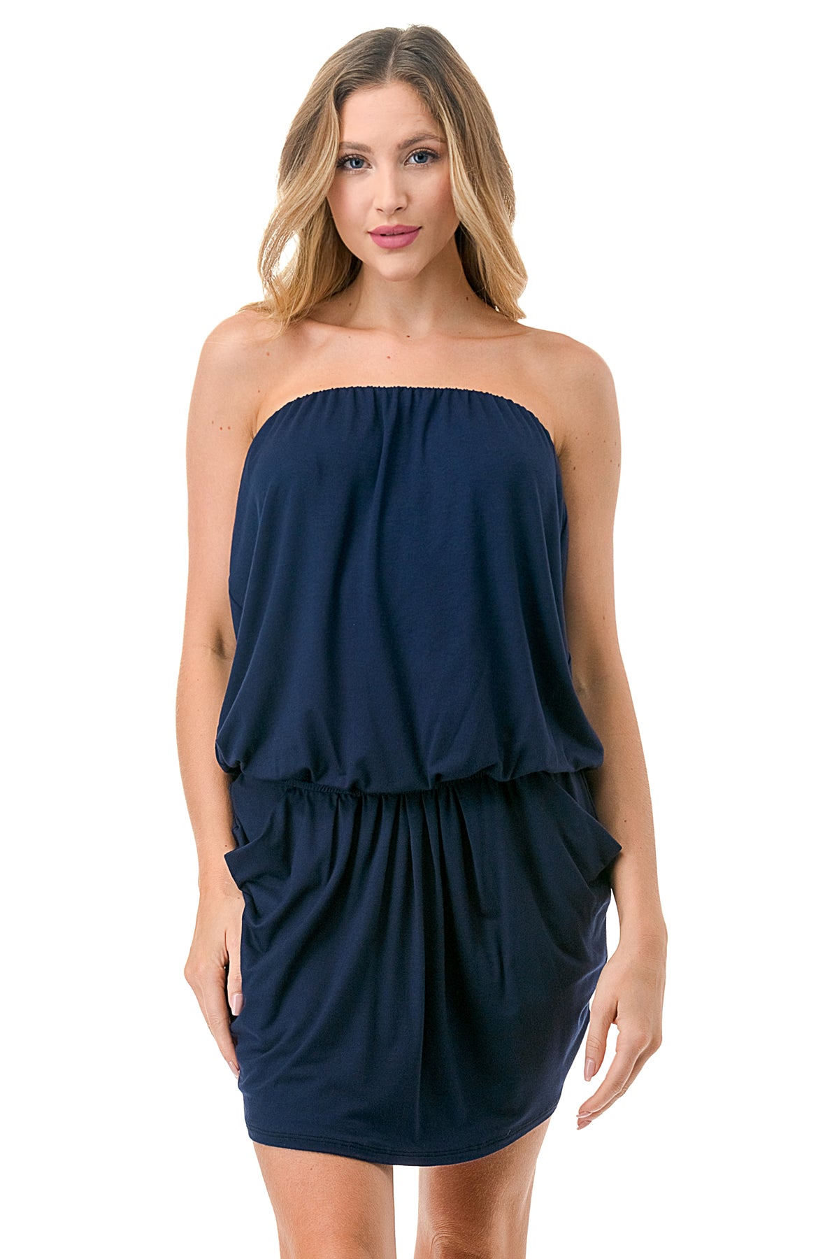 LOOSE POCKET TUBE DRESS (NAVY)-JD6871