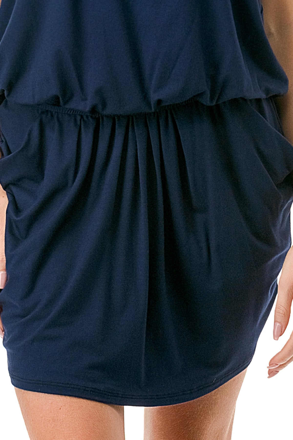 LOOSE POCKET TUBE DRESS (NAVY)-JD6871