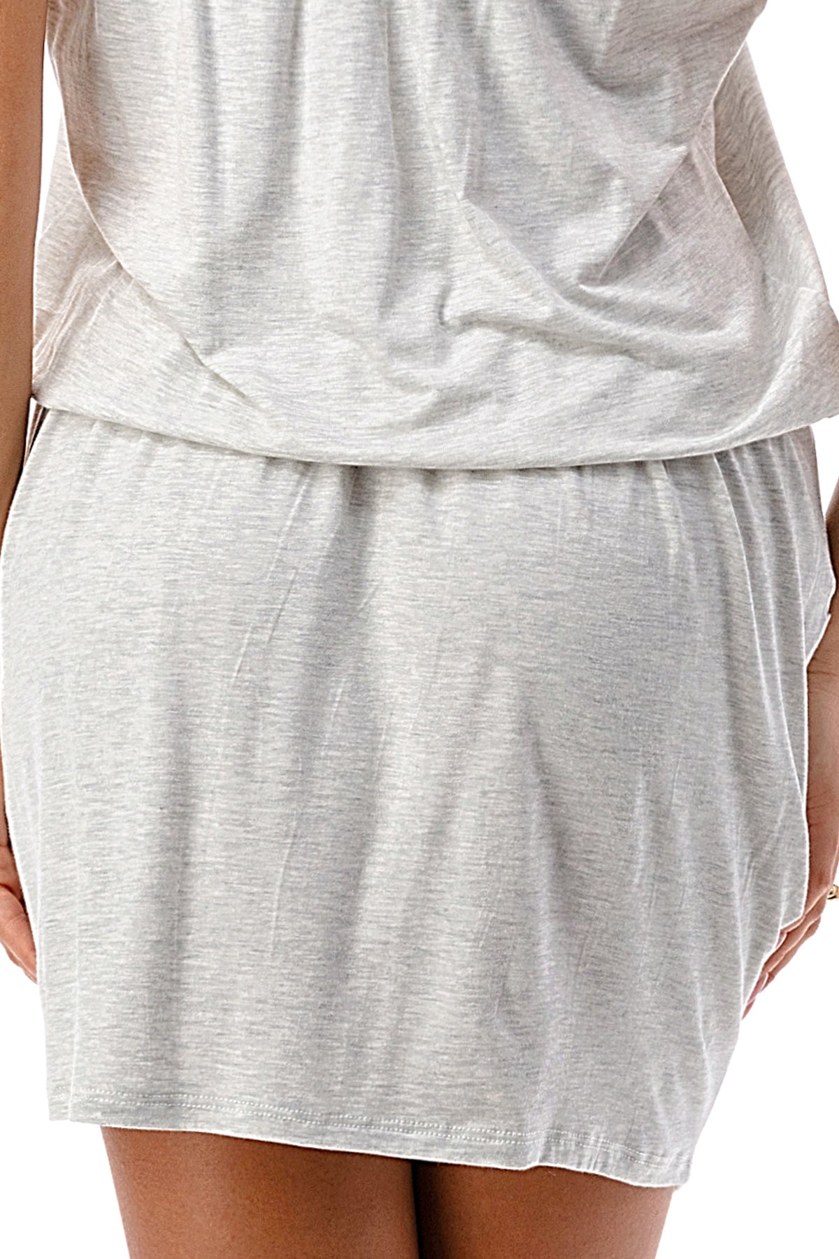 LOOSE POCKET TUBE DRESS (LT. ASH GREY)-JD6871