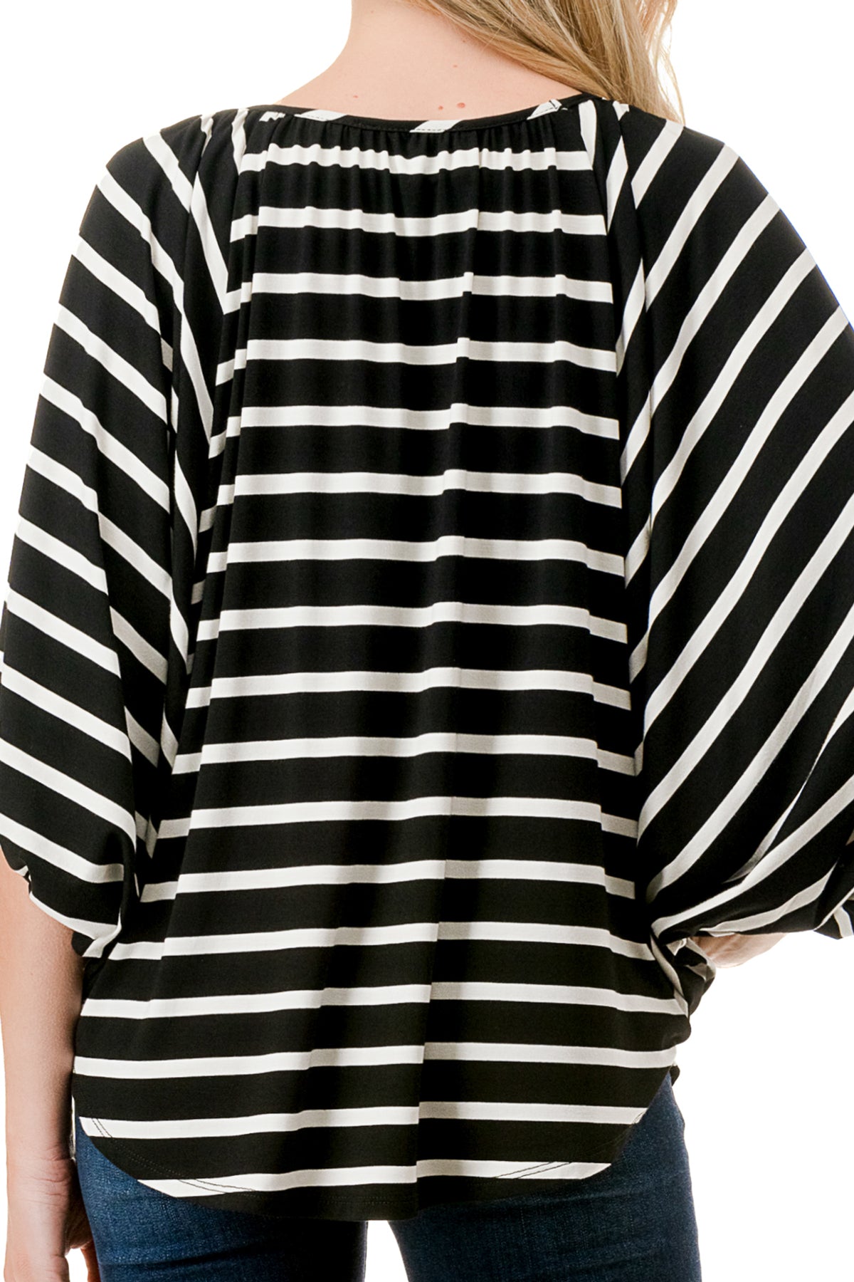 JAMES TOP (BLACK WHITE STRIPE)-JT7150