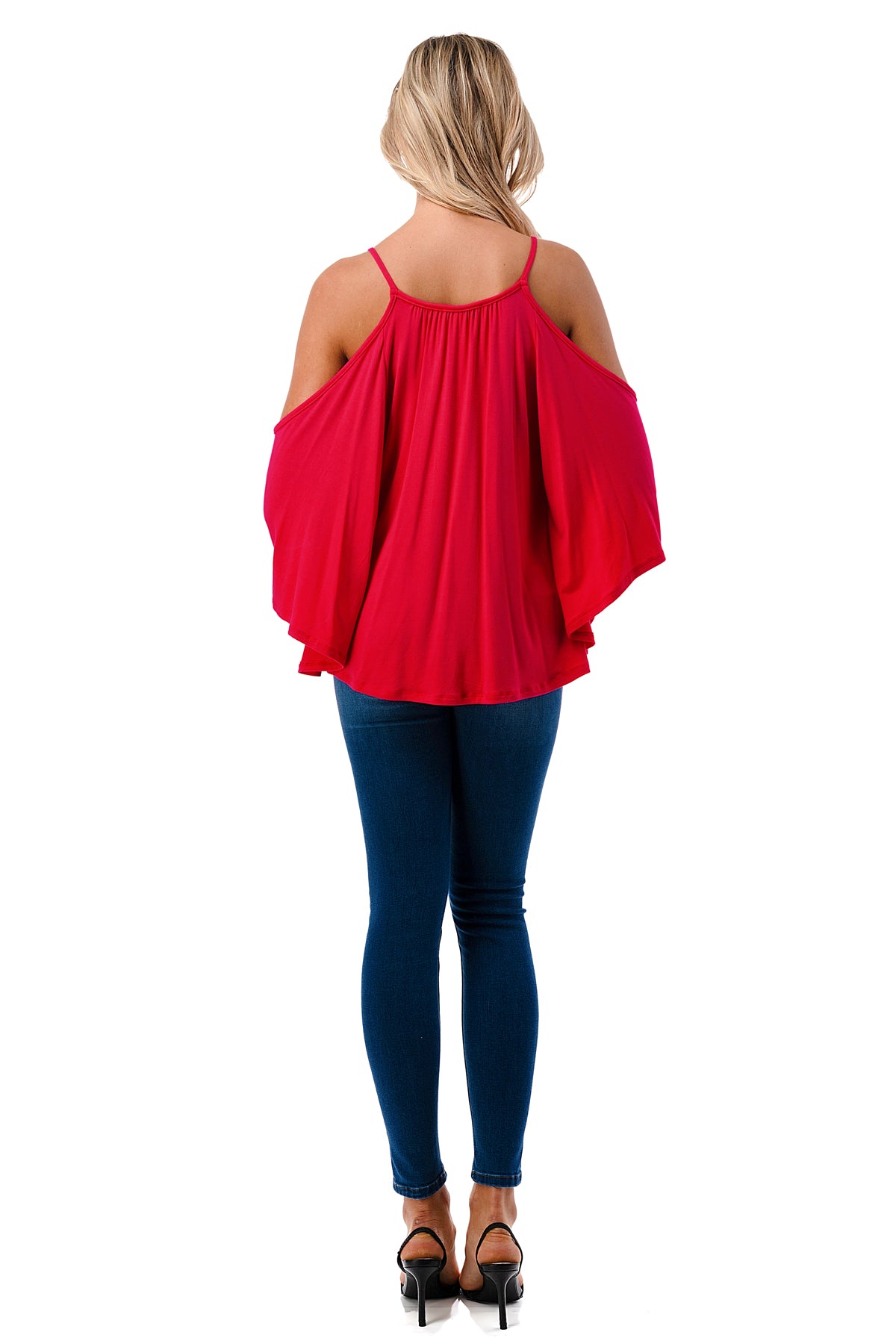 NICK OPEN SHOULDER TOP (FUSCHIA)- JT7352