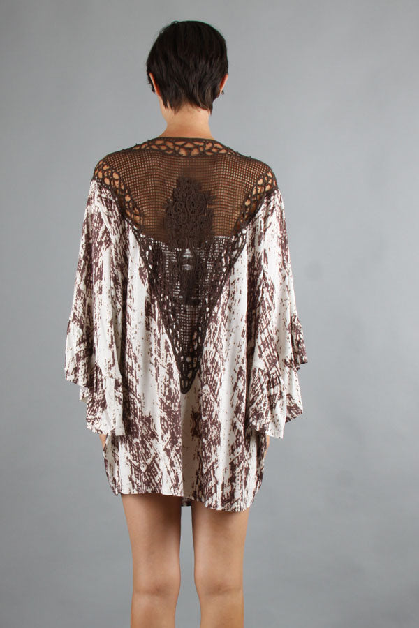 NAOMI BELL SLEEVE DRESS (BROWN)- D9241