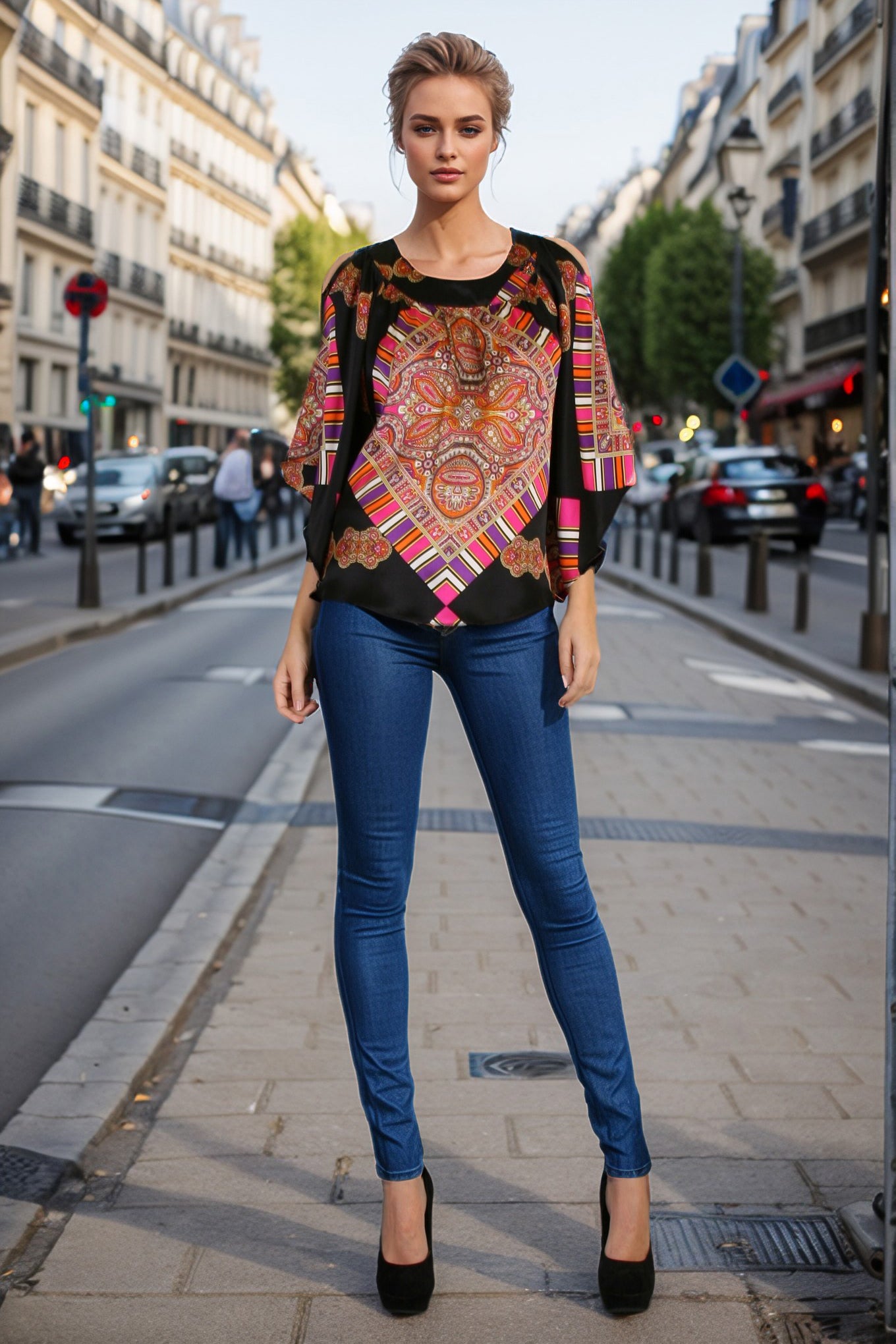 BALTHAZAR BLOUSE (BLACK)-T7326