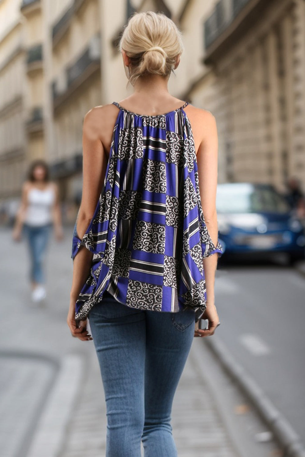 CLARA OPEN KIMONO (BLUE MULTI)- T7631