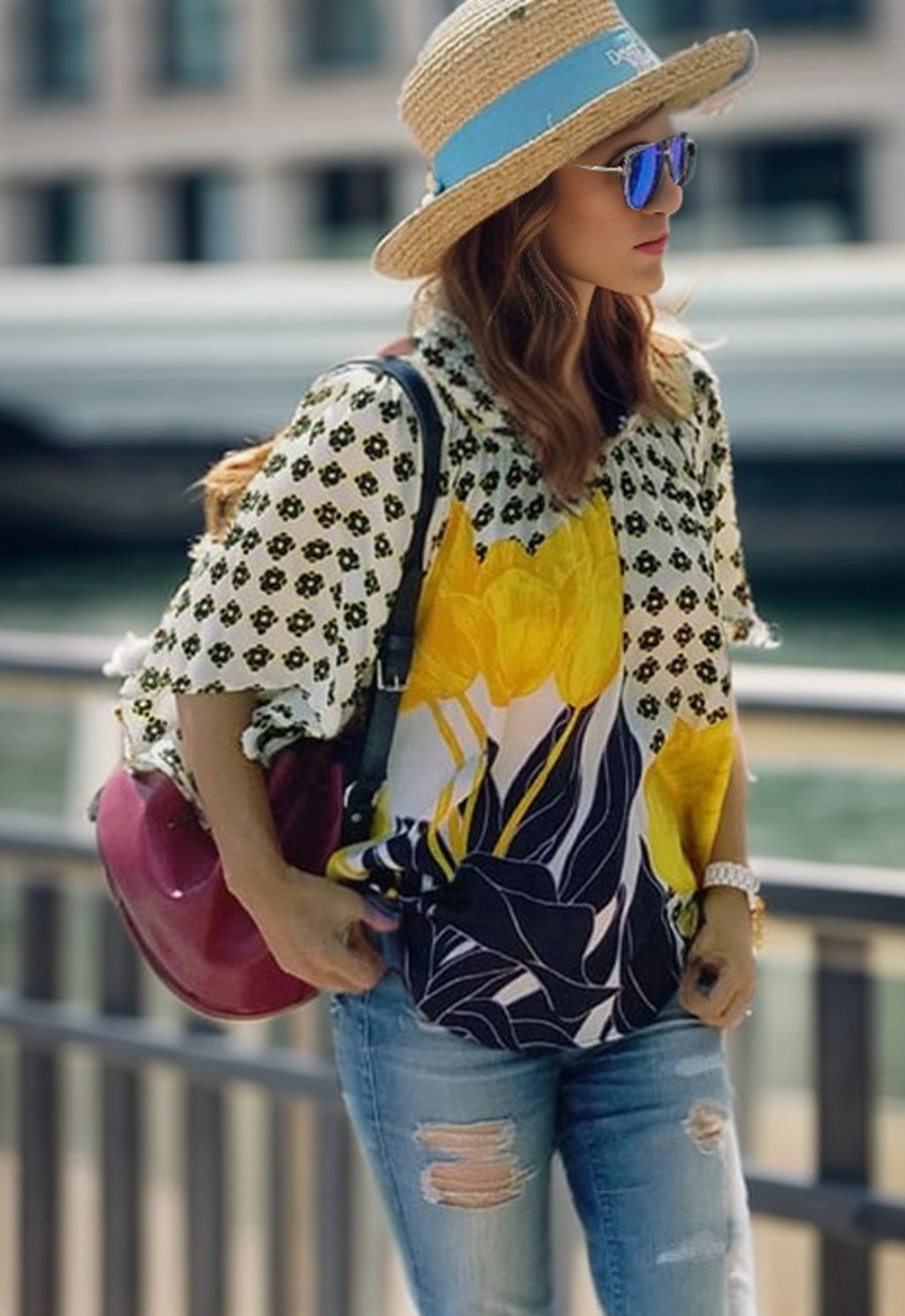 DAKOTA HALF SLEEVE TOP (Multi)- T7789