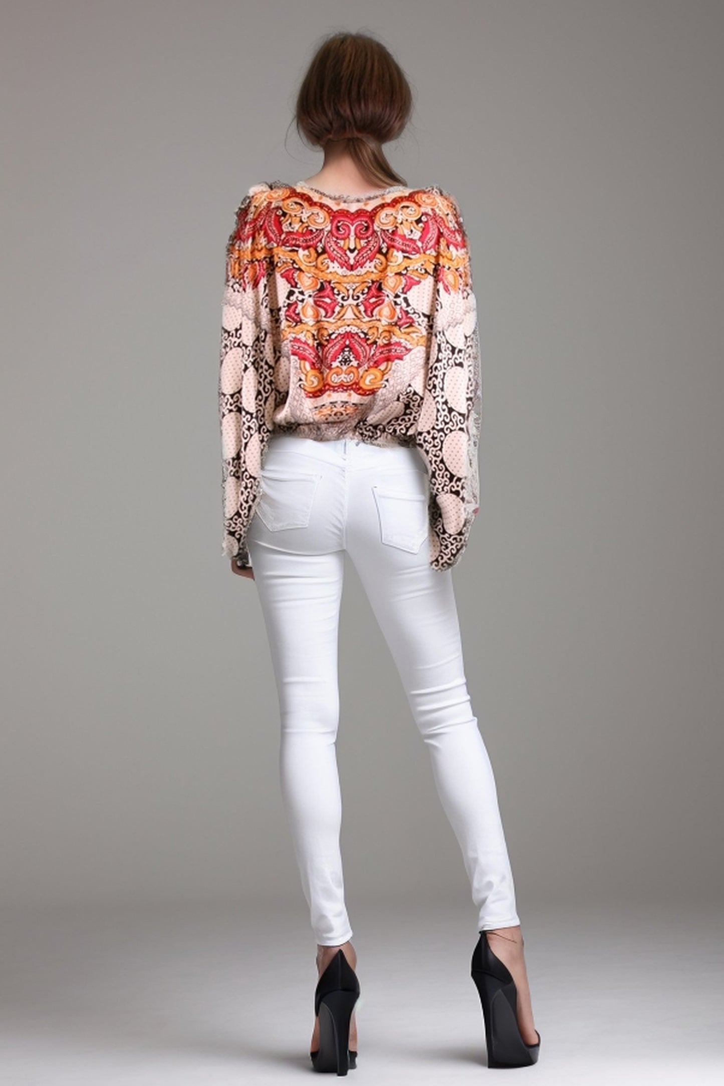 AZALEA KIMONO SLEEVE TOP (WHITE)- T8493