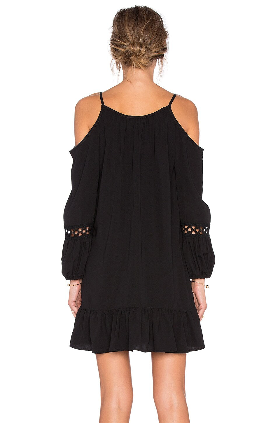 SAMIRA OPEN SHOULDER DRESS (BLACK)-VD1225