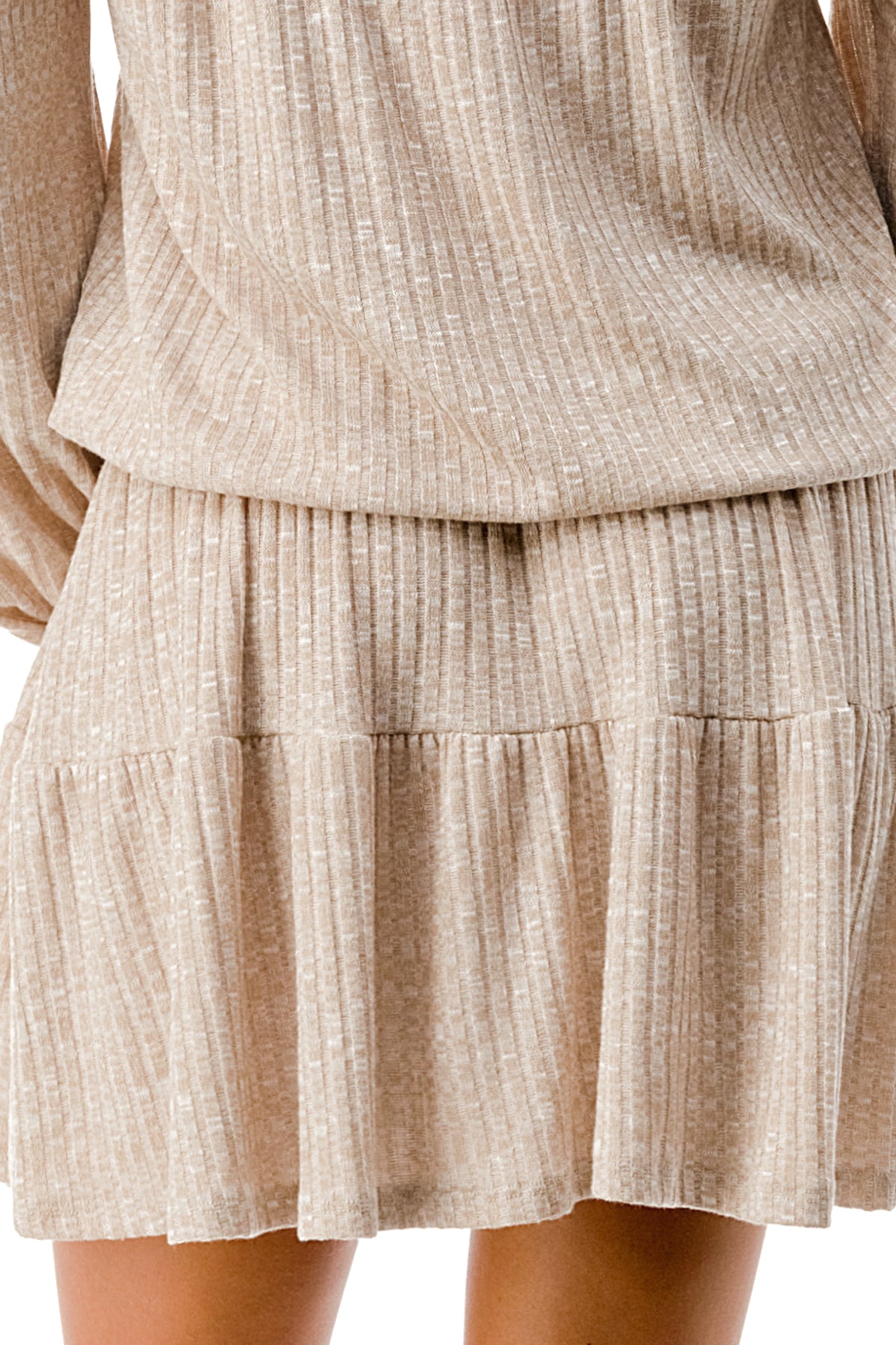 MARGO OFF SHOULDER DRESS (CAMEL HACCI)- VD2813