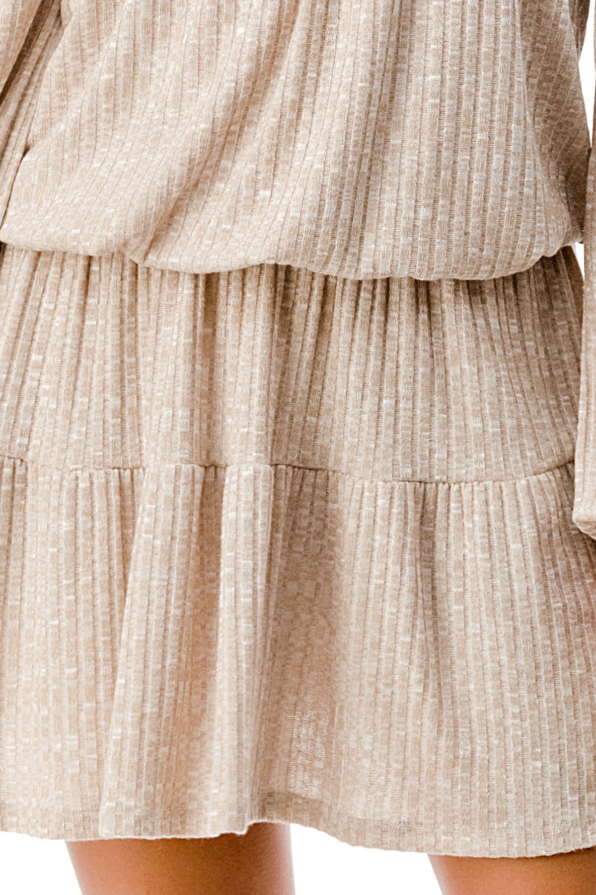 MARGO OFF SHOULDER DRESS (CAMEL HACCI)- VD2813