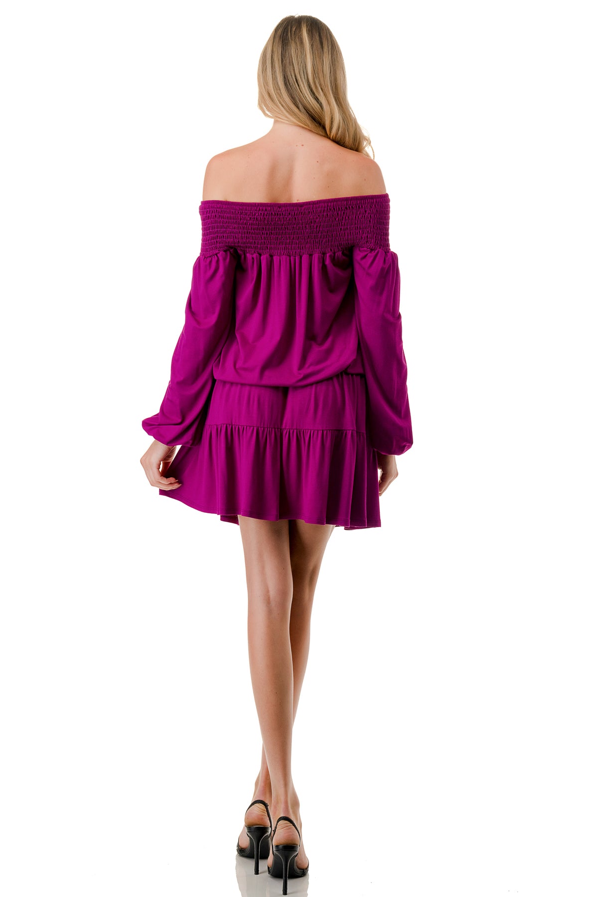 Pre-Order: 2023/09/15 MARGO OFF SHOULDER DRESS (MAGENTA)- VD2813