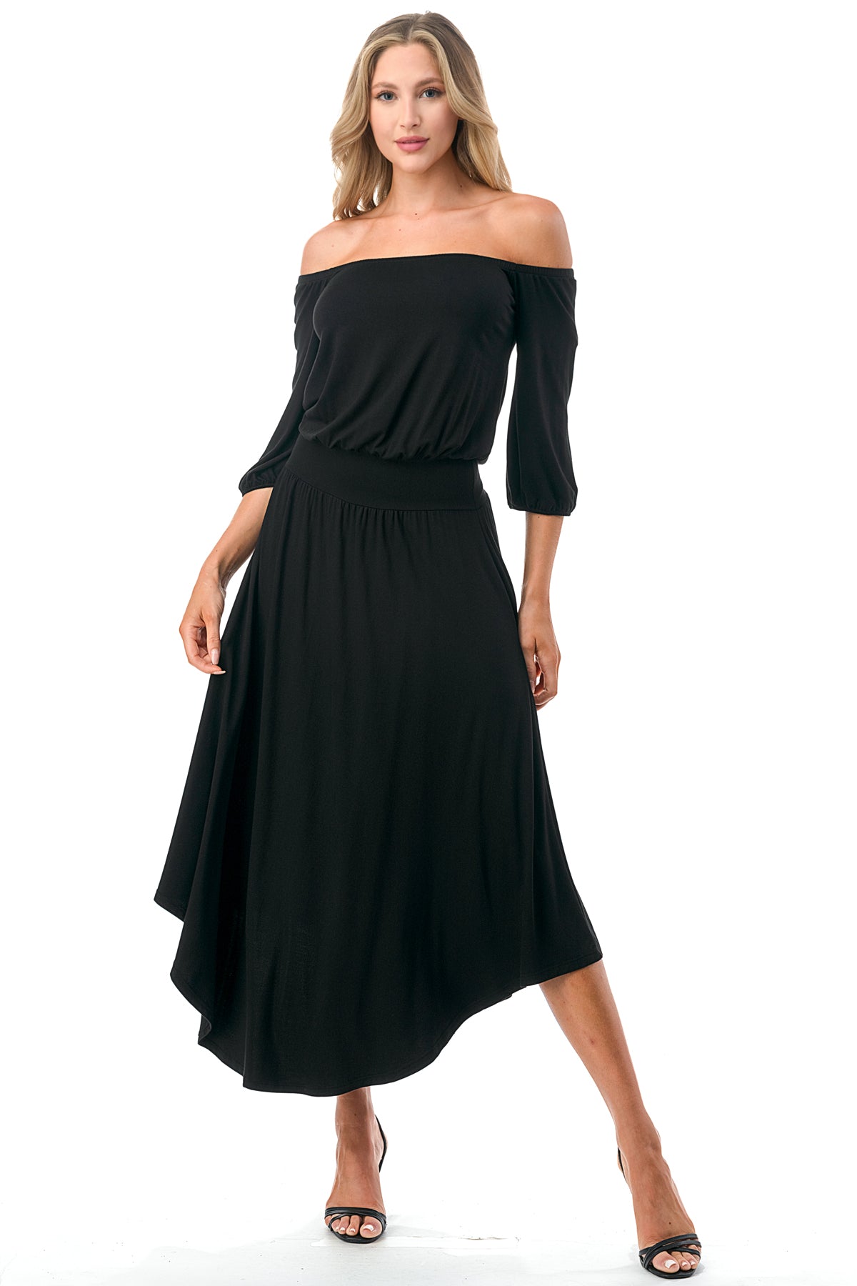 FRANCES OFF SHOULDER DRESS (BLACK)- VD3163
