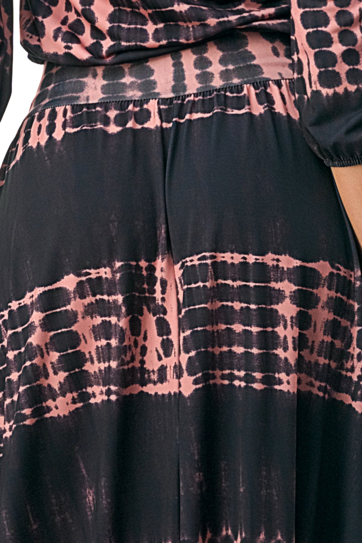 FRANCES OFF SHOULDER DRESS (BLACK / RUST TIE DYE)- VD3163