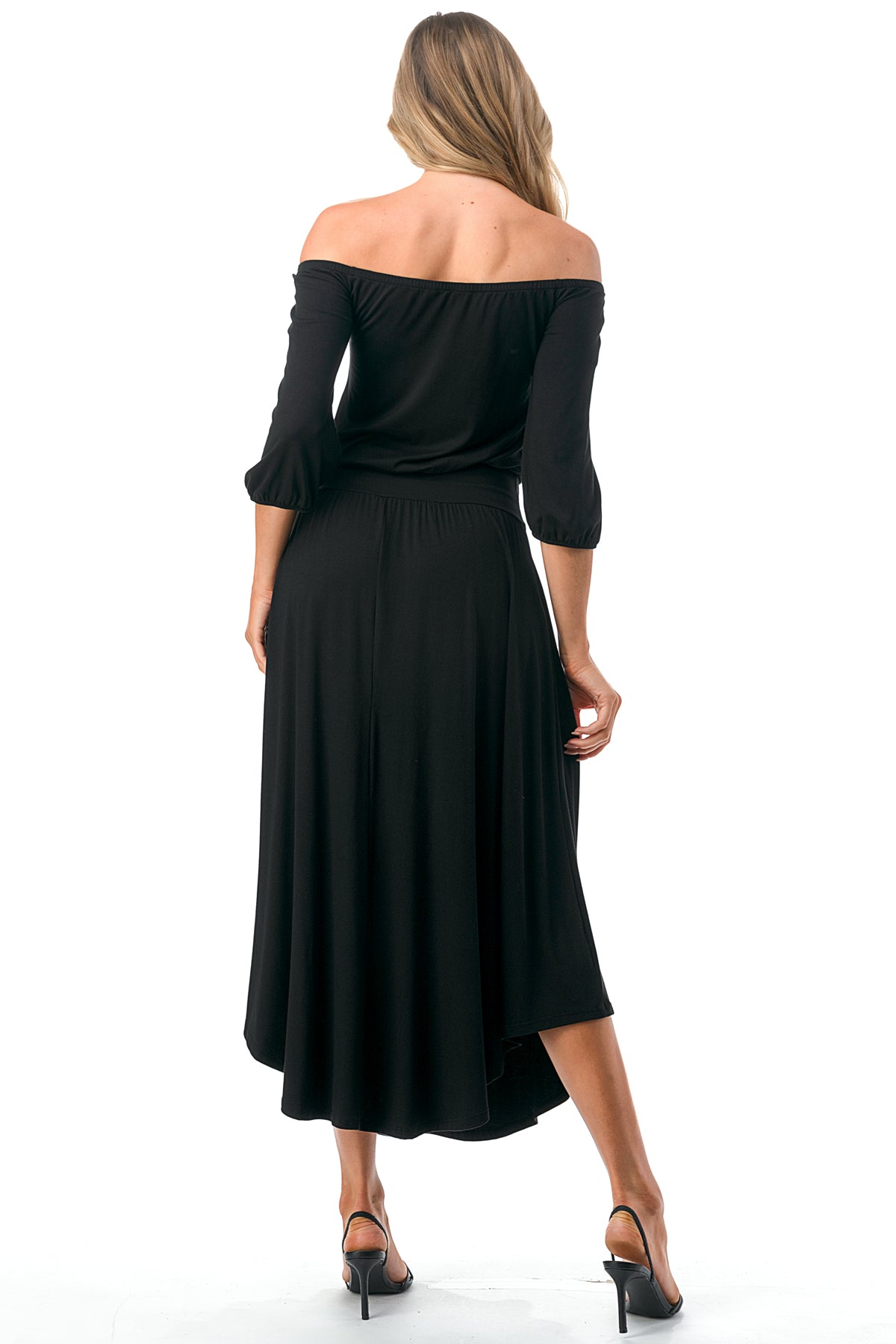FRANCES OFF SHOULDER DRESS (BLACK)- VD3163