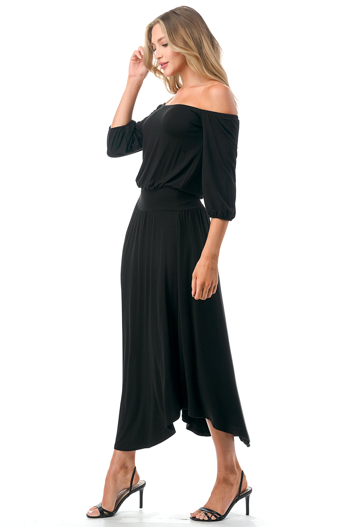 FRANCES OFF SHOULDER DRESS (BLACK)- VD3163