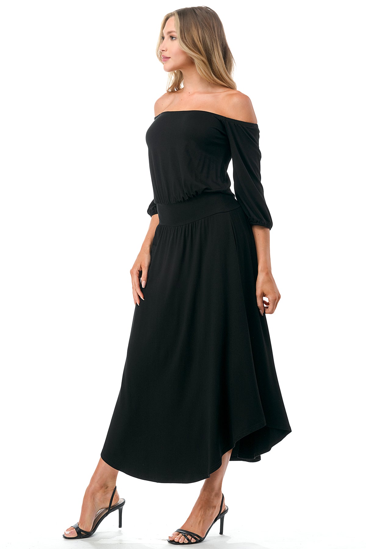 FRANCES OFF SHOULDER DRESS (BLACK)- VD3163