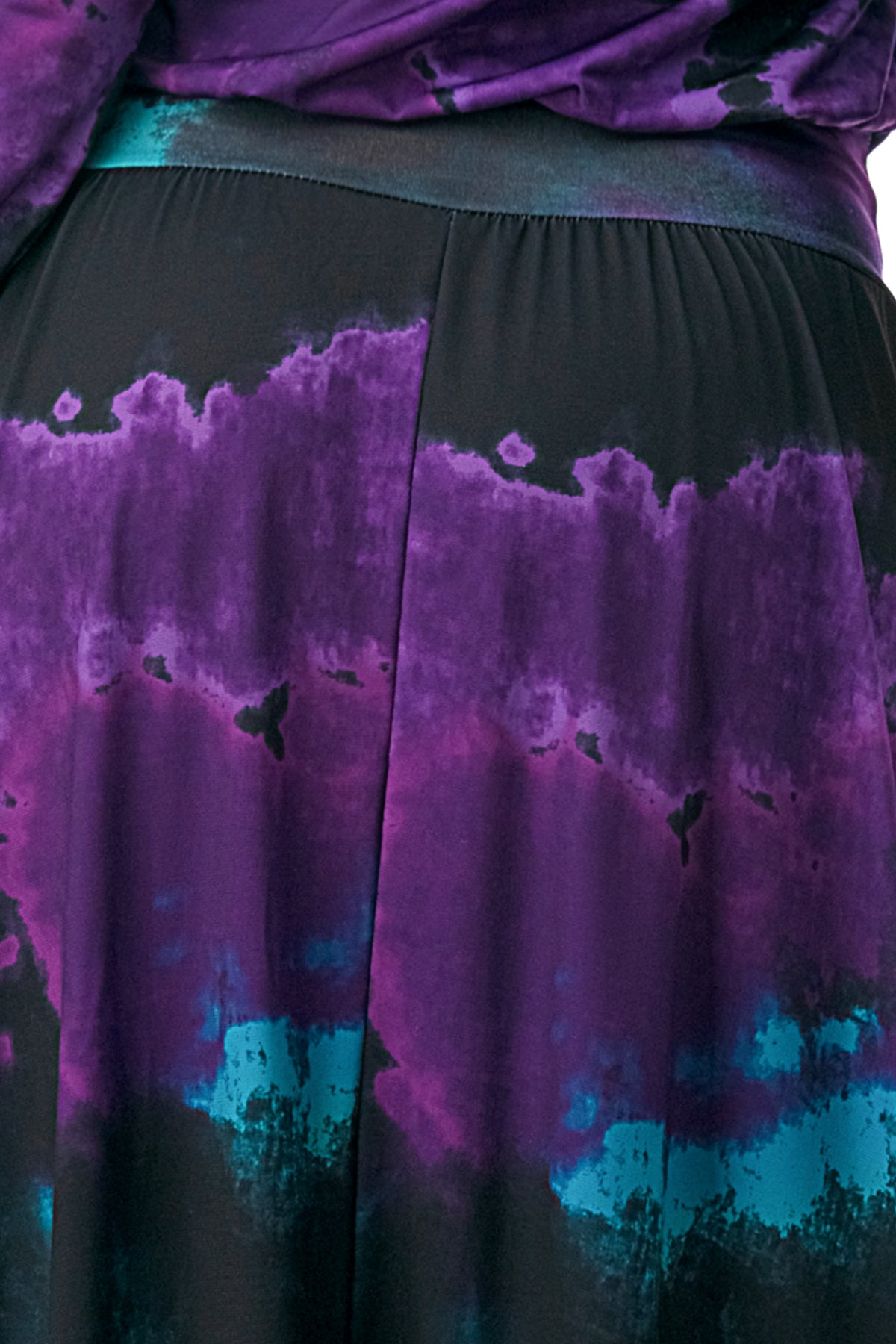 FRANCES OFF SHOULDER DRESS (PURPLE TEAL TIE DYE)- VD3163