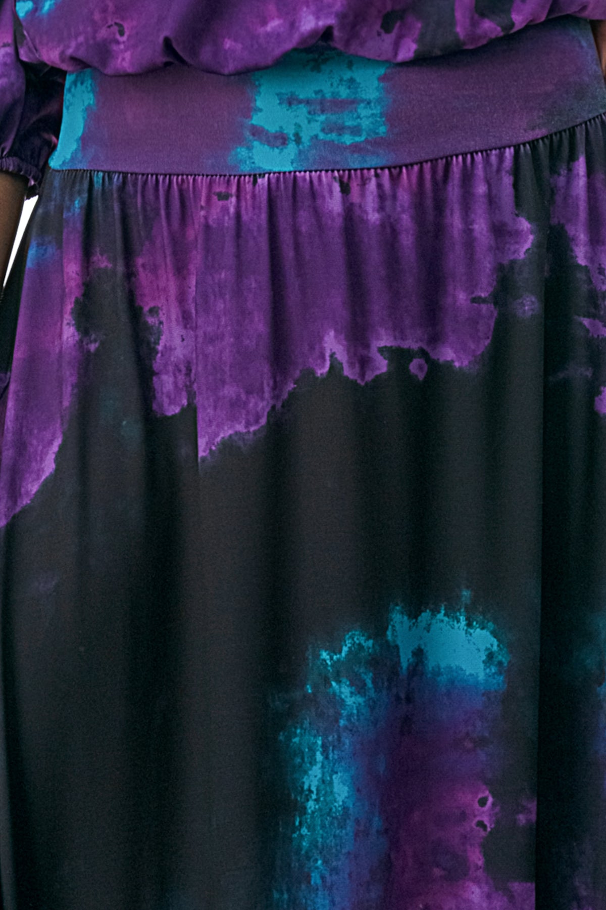 FRANCES OFF SHOULDER DRESS (PURPLE TEAL TIE DYE)- VD3163