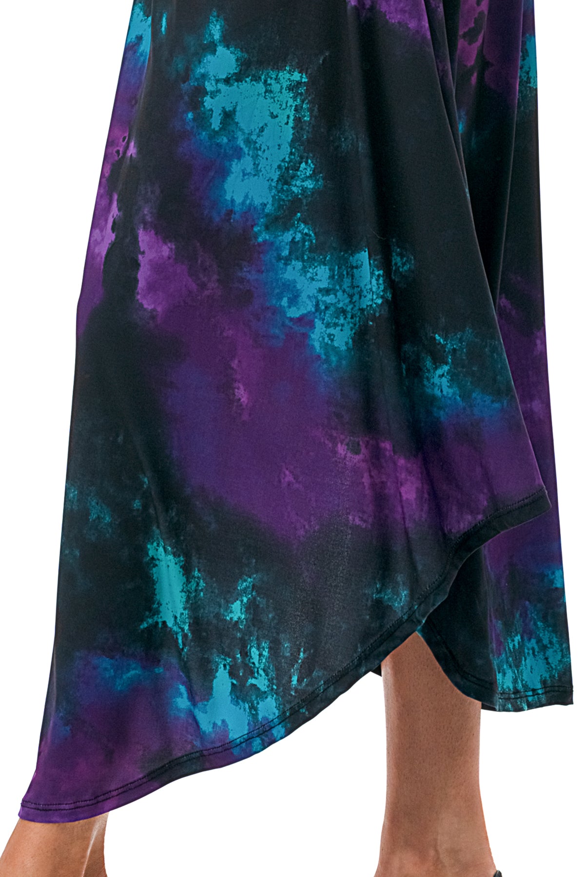 FRANCES OFF SHOULDER DRESS (PURPLE TEAL TIE DYE)- VD3163