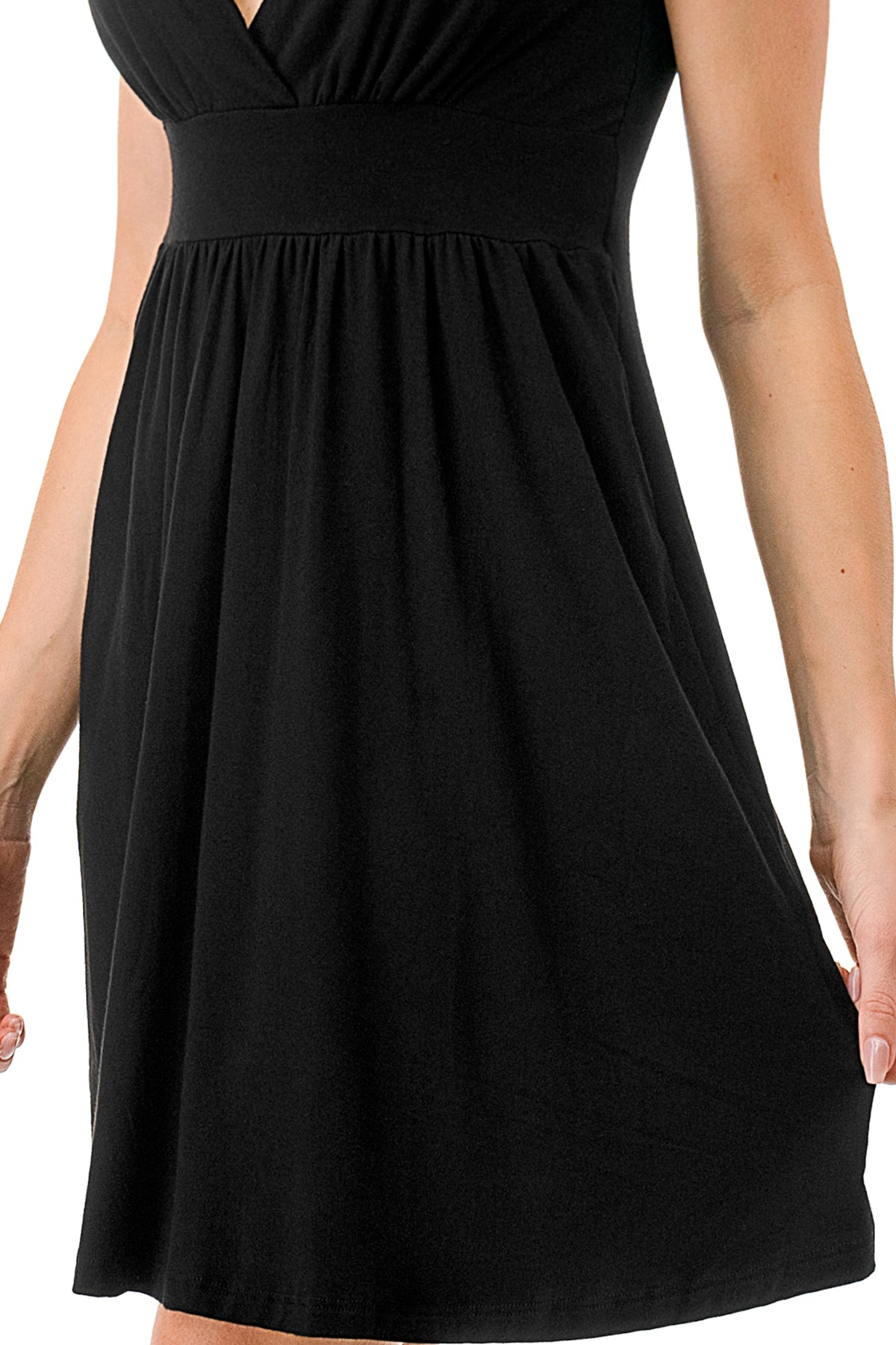 LUNA SLEEVELESS MID DRESS (BLACK)- VD3206