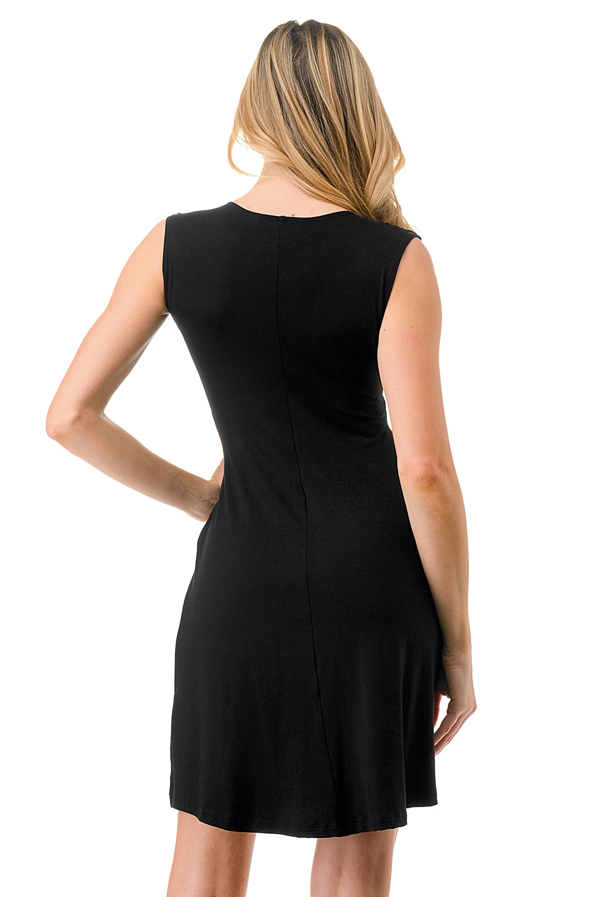 LUNA SLEEVELESS MID DRESS (BLACK)- VD3206