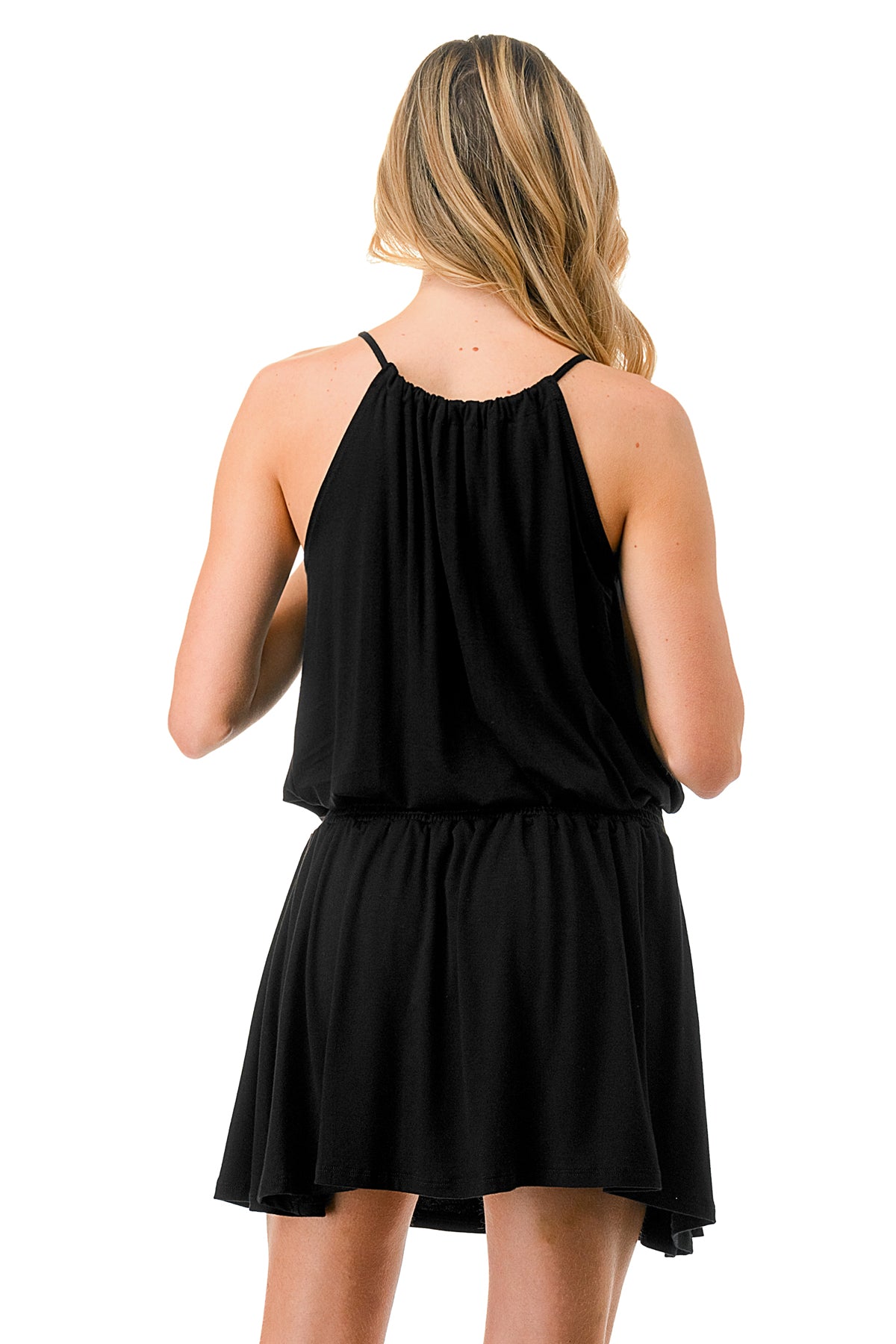 LUNA FRONT TIE DRESS (BLACK)- VD3209