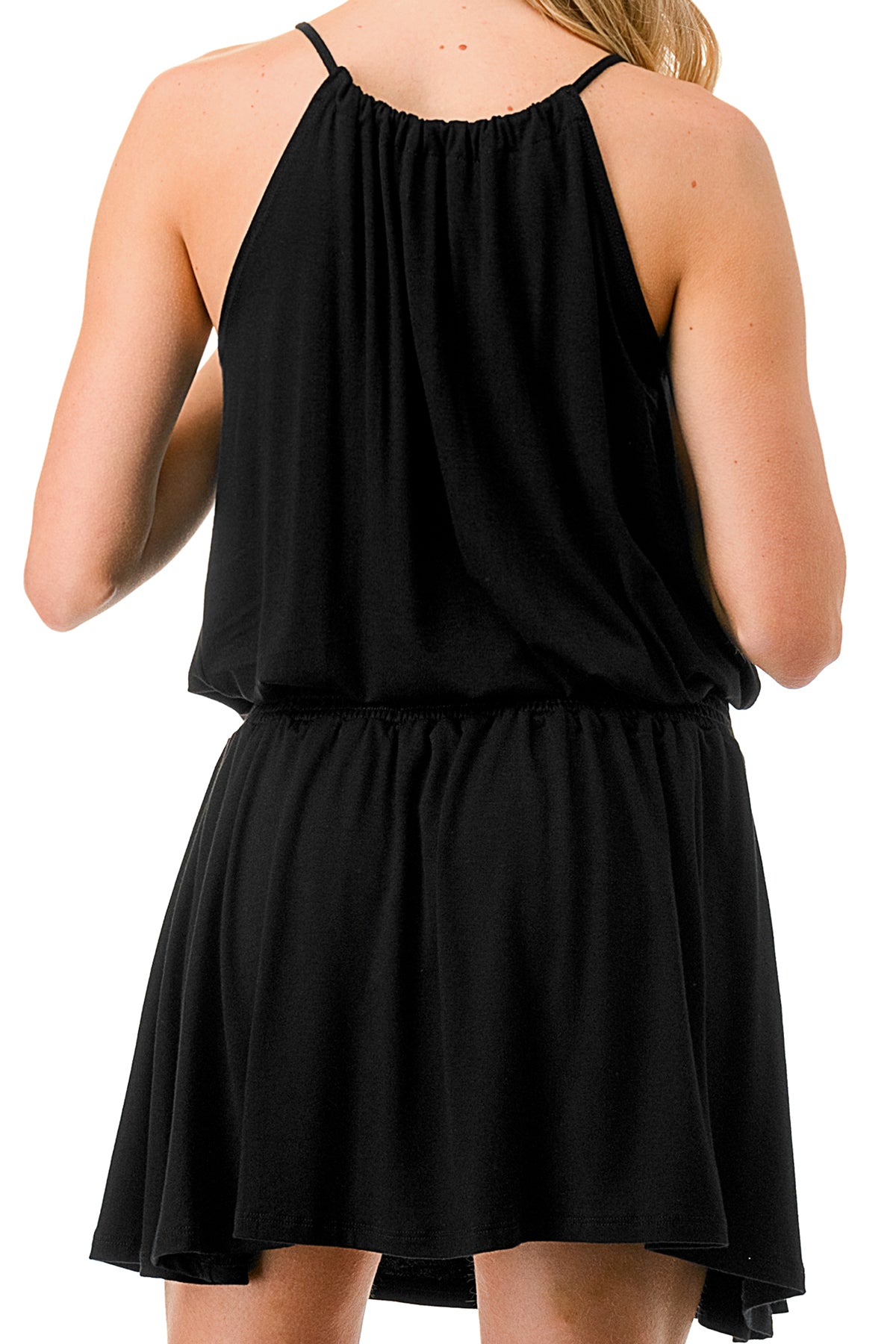 LUNA FRONT TIE DRESS (BLACK)- VD3209