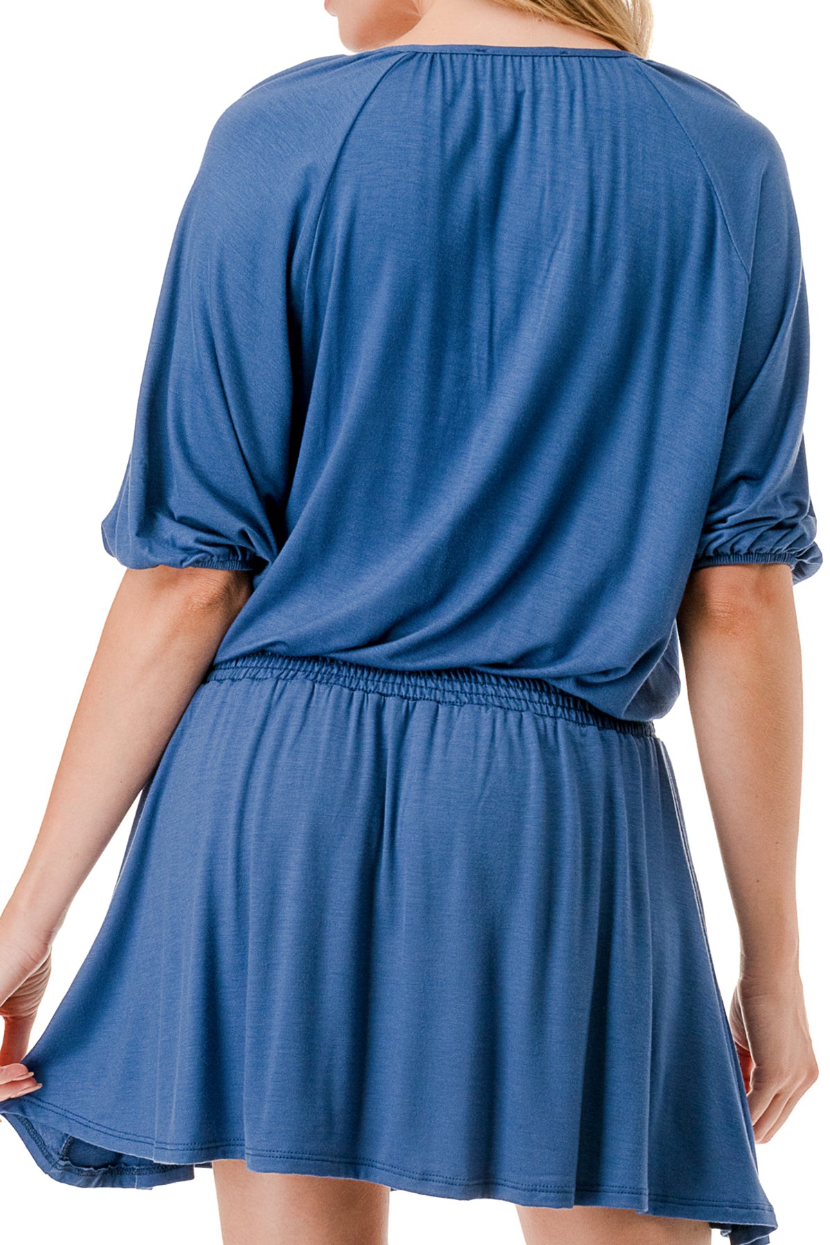 ALESSIA FRONT TIE DRESS (INDIGO)- VD3239