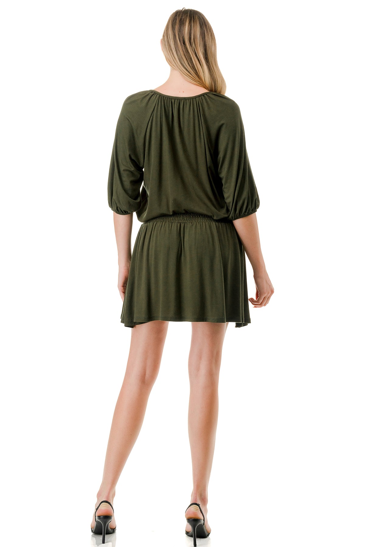 ALESSIA FRONT TIE DRESS (OLIVE)- VD3239