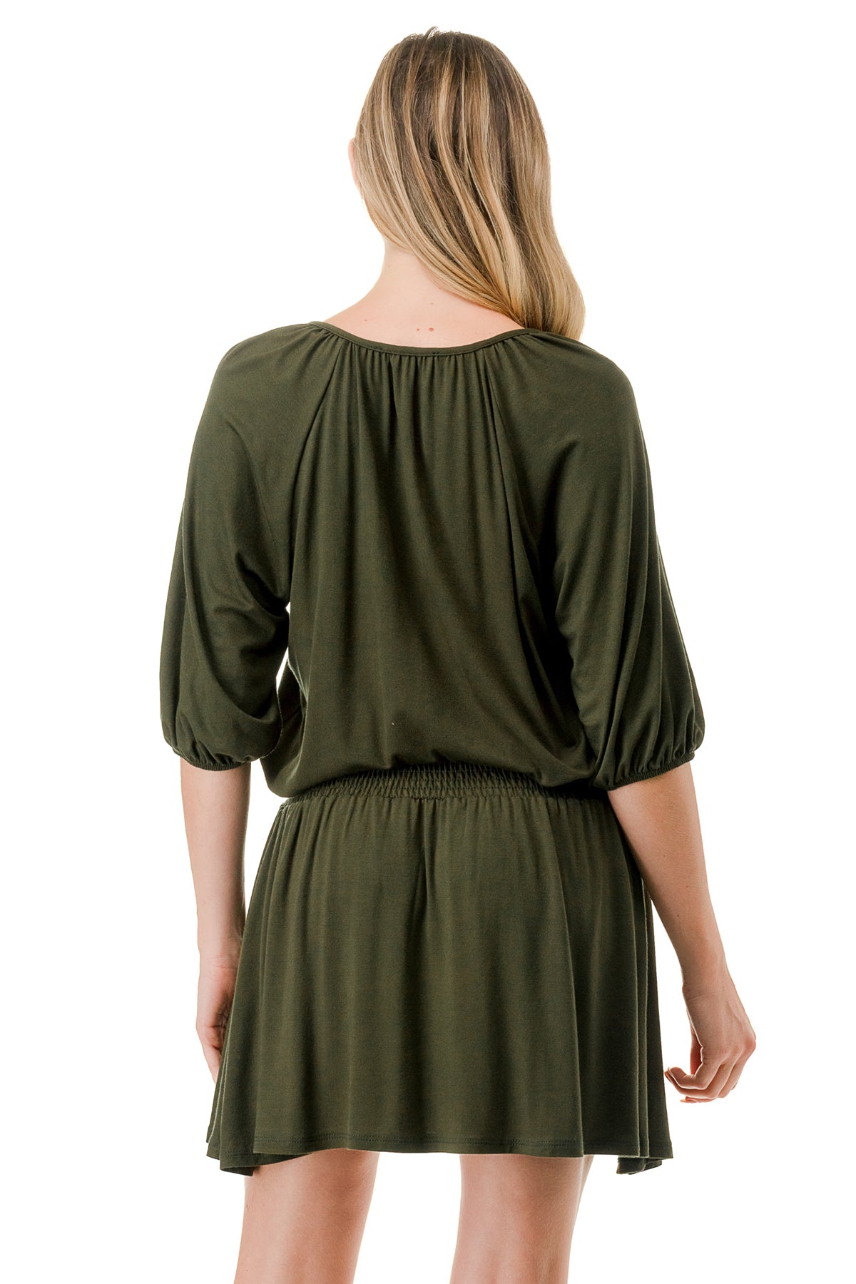 ALESSIA FRONT TIE DRESS (OLIVE)- VD3239