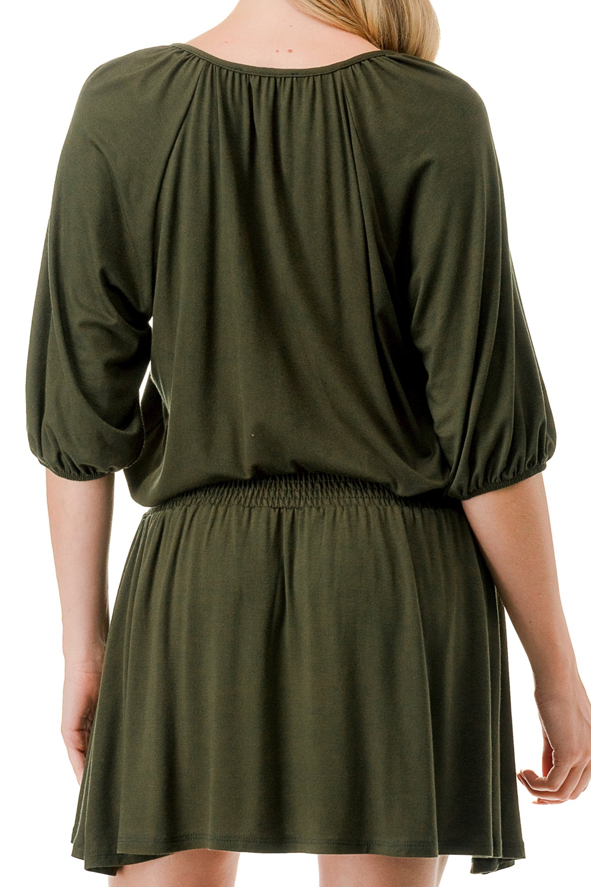 ALESSIA FRONT TIE DRESS (OLIVE)- VD3239