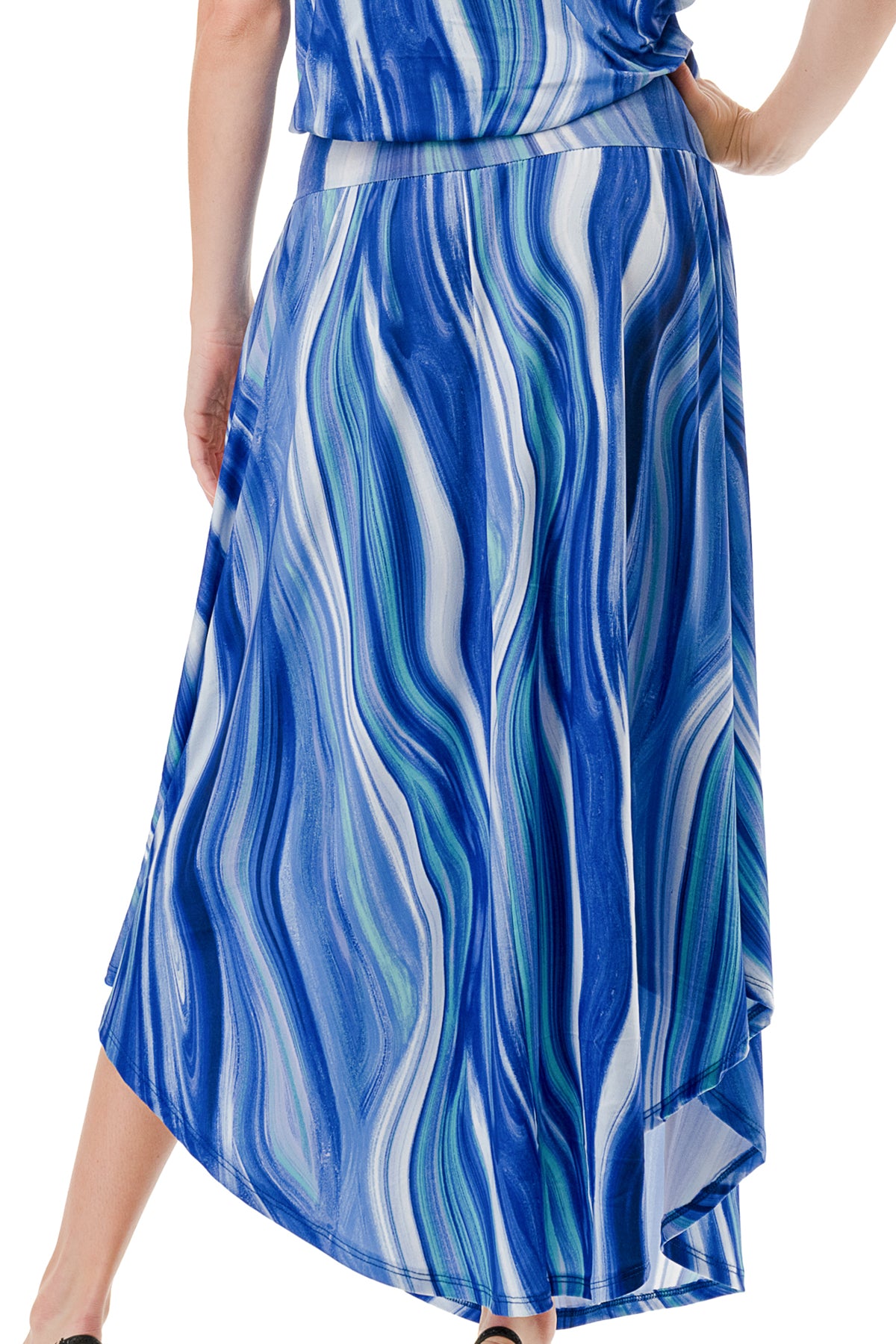 LOUISA ONE SHOULDER DRESS (BLUE WATERCOLOR)- VD3295