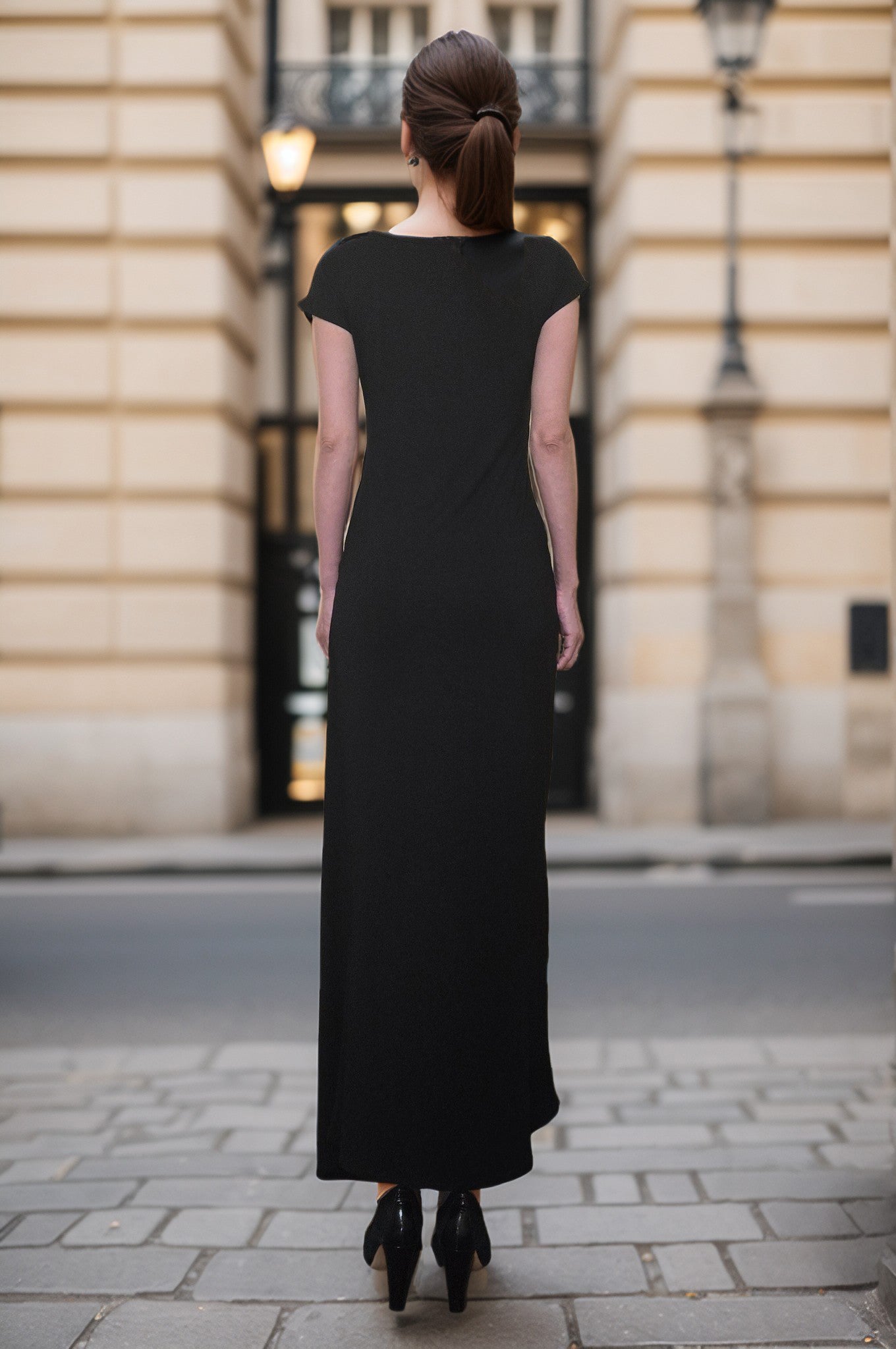 HARPER BUCKLE LONG DRESS (BLACK)-VD3438