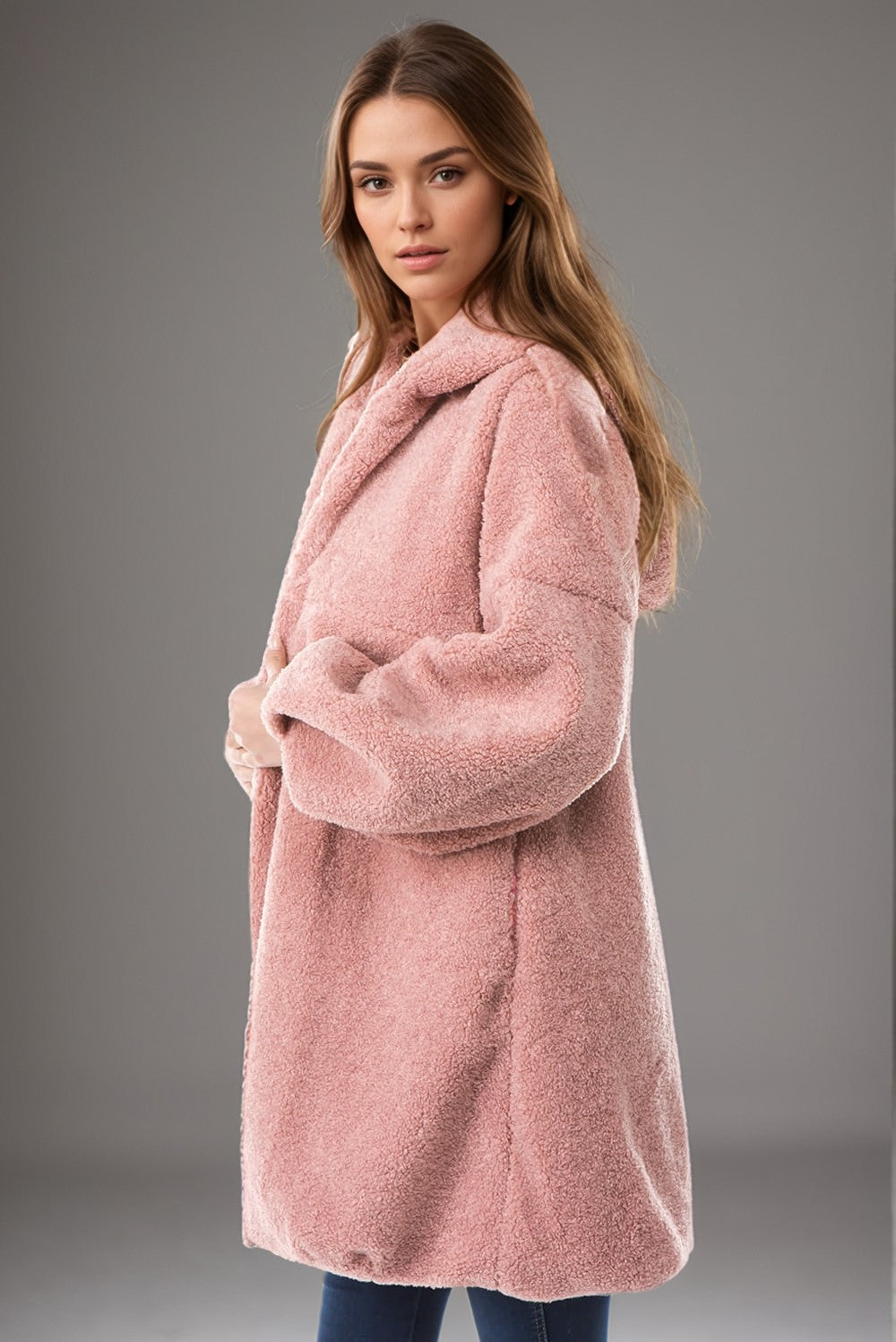 MOLLY LONG BODY COAT (Dusty Rose)-VJ2011