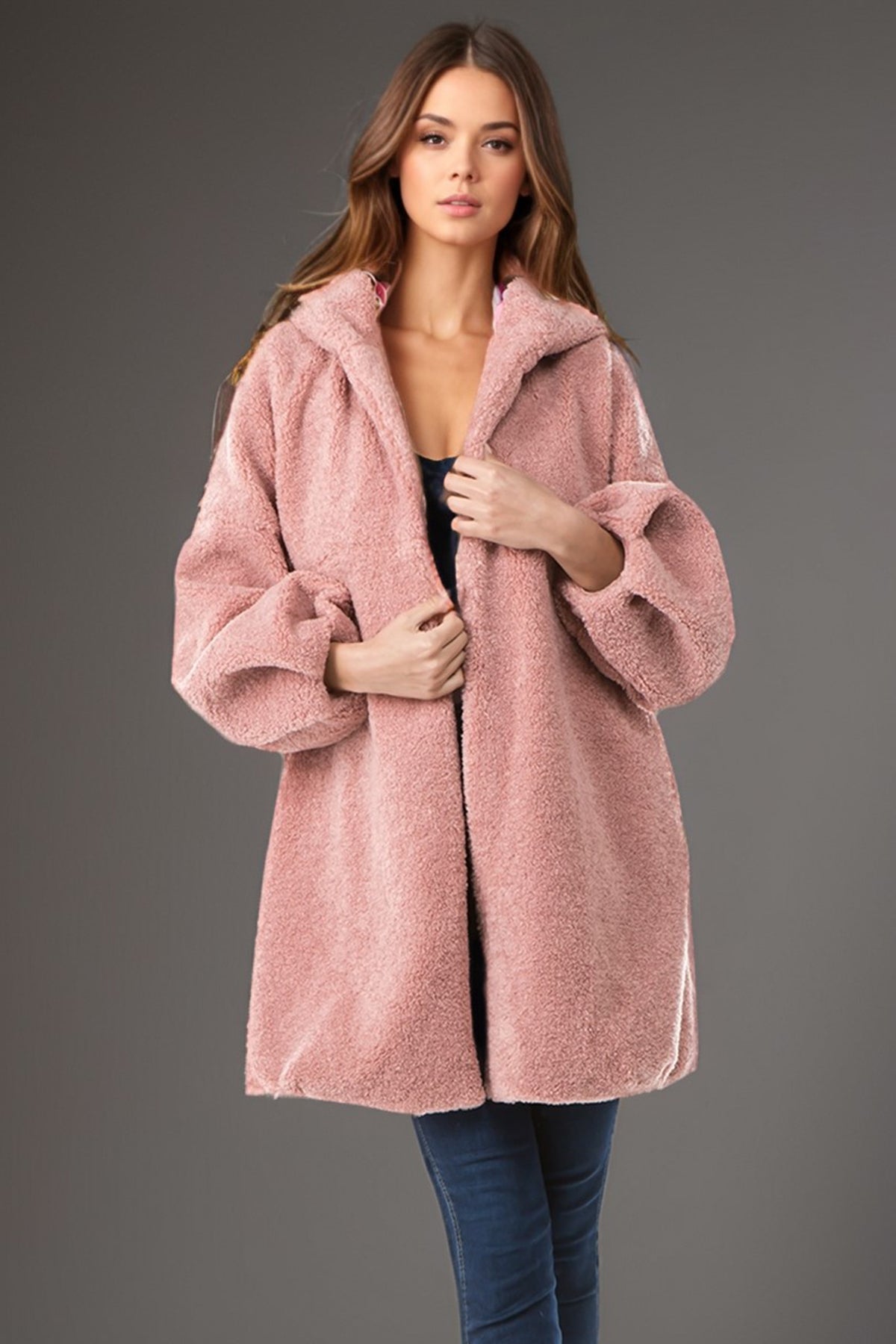 MOLLY LONG BODY COAT (Dusty Rose)-VJ2011