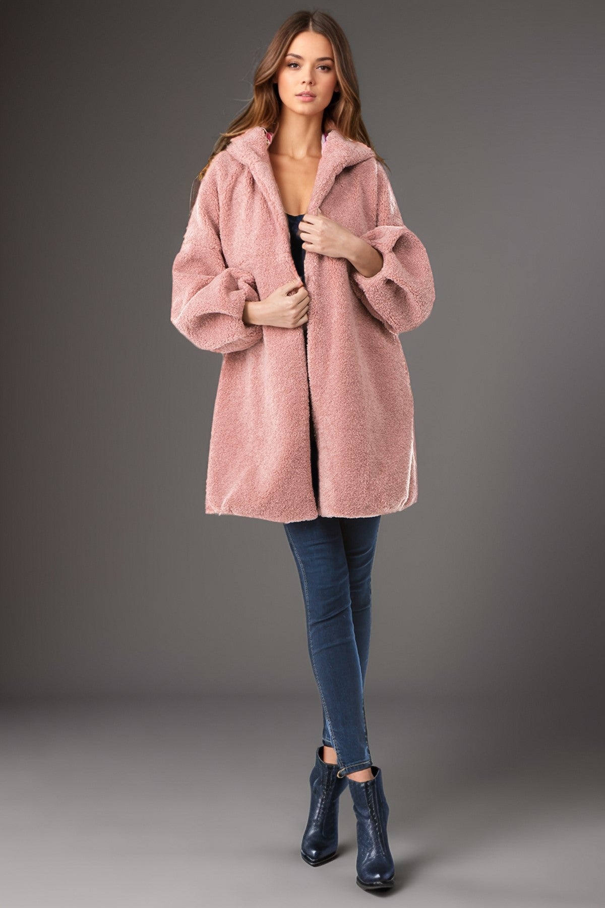 MOLLY LONG BODY COAT (Dusty Rose)-VJ2011