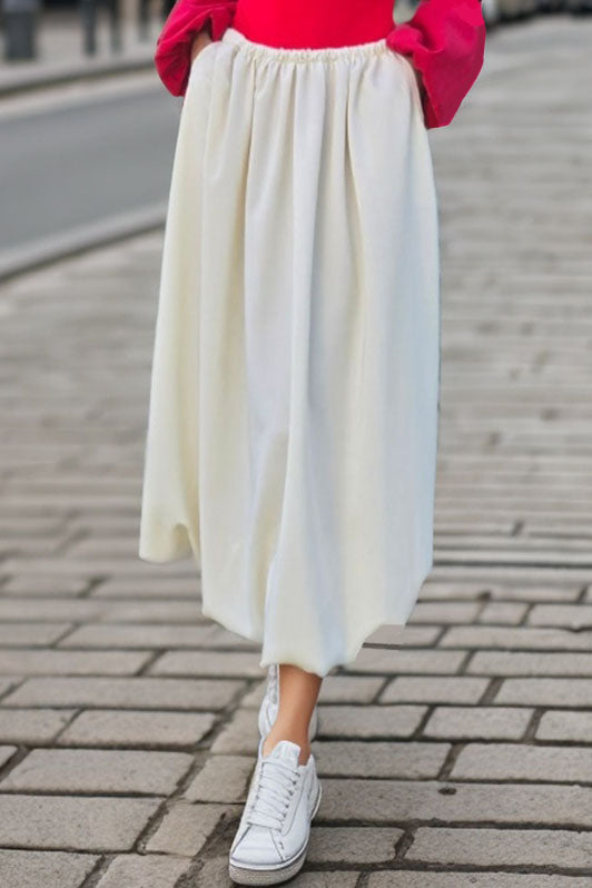 BETTY MIDI BUBBLE SKIRT (CREAM)- VS3373