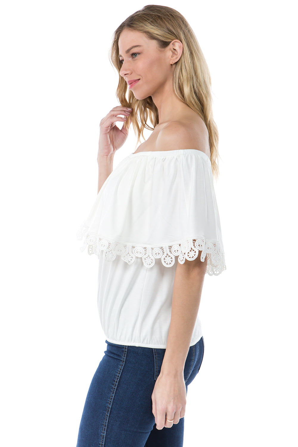 BAMBI OFF SHOULDER TOP (IVORY)- VT1234